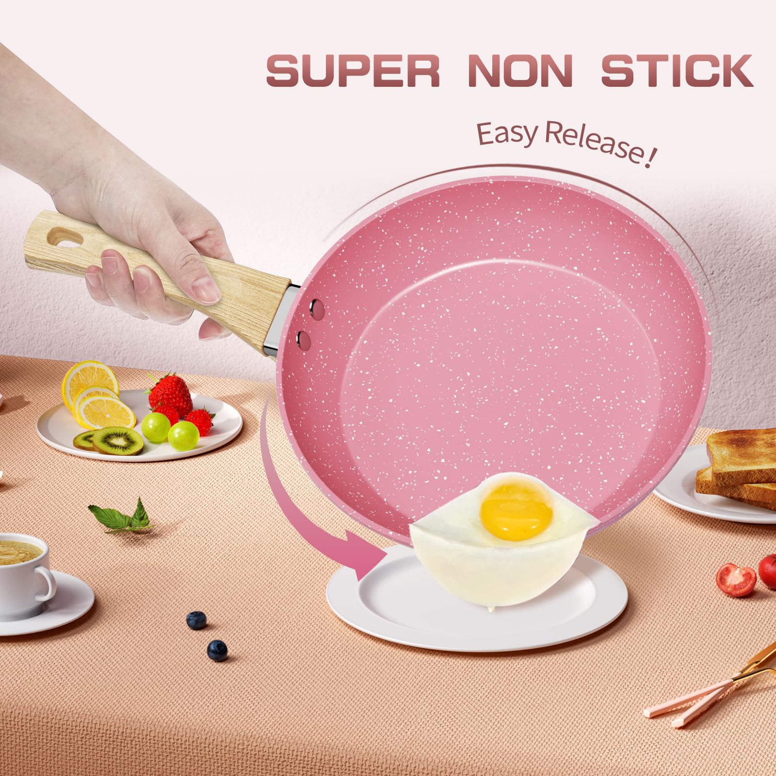 Innerwell Zestaw Garnków 4 szt. Indukcyjne Patelnie i Ceramiczne Garnki PFOA Free - obrazek 4