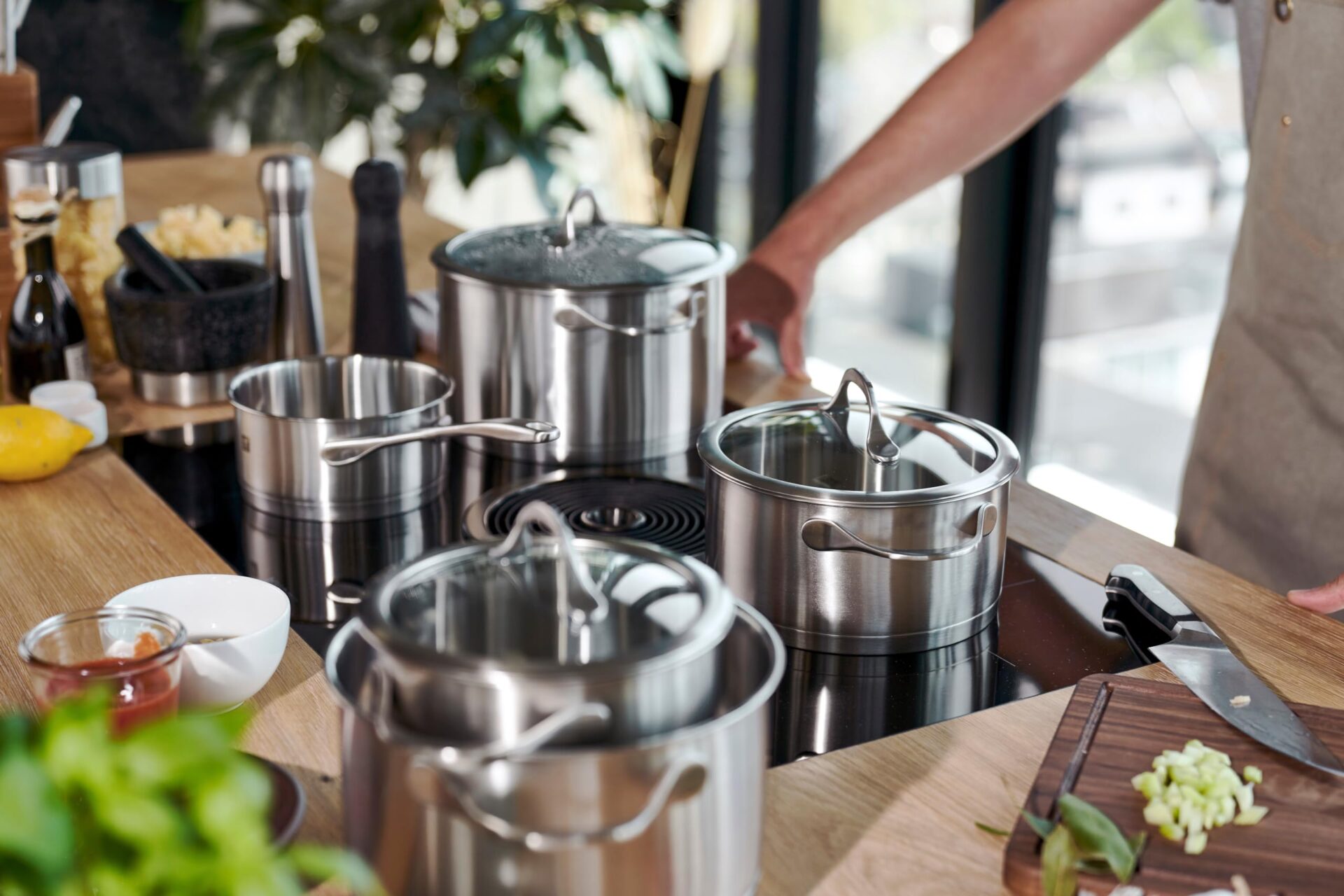 ZWILLING Kochtopf-Set, 5-tlg., 4 Deckel, Induktionsgeeignet, Edelstahl - obrazek 6