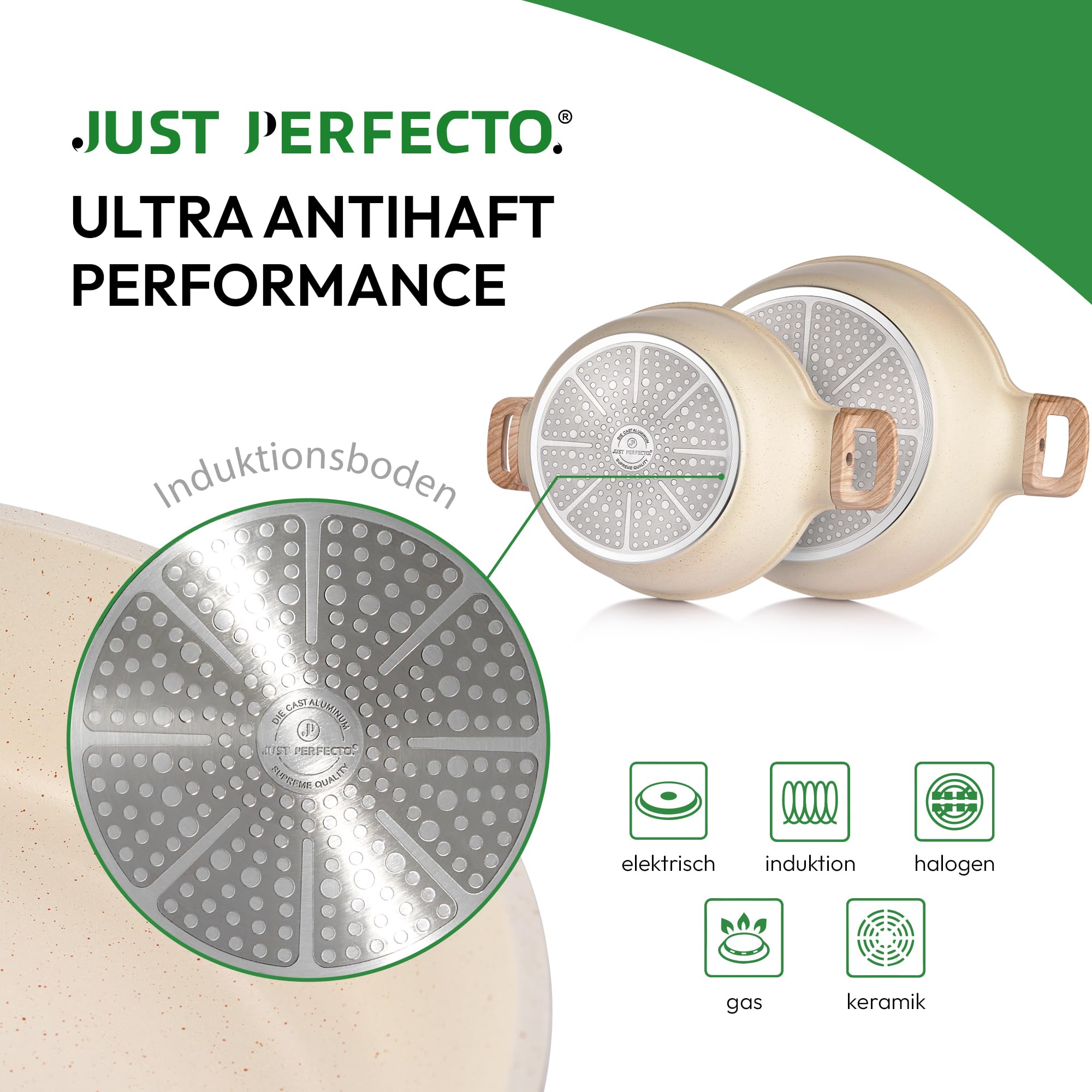 JUST PERFECTO - Zestaw Garnków Indukcyjnych 14 Elementów z Pokrywkami - obrazek 4