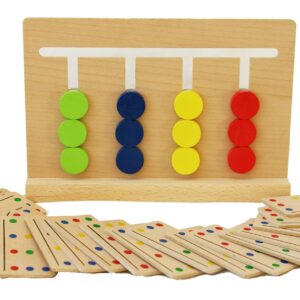 TOWO Drewniane Sortowanie Kolorów Zabawka Montessori - Gra Logiczna dl