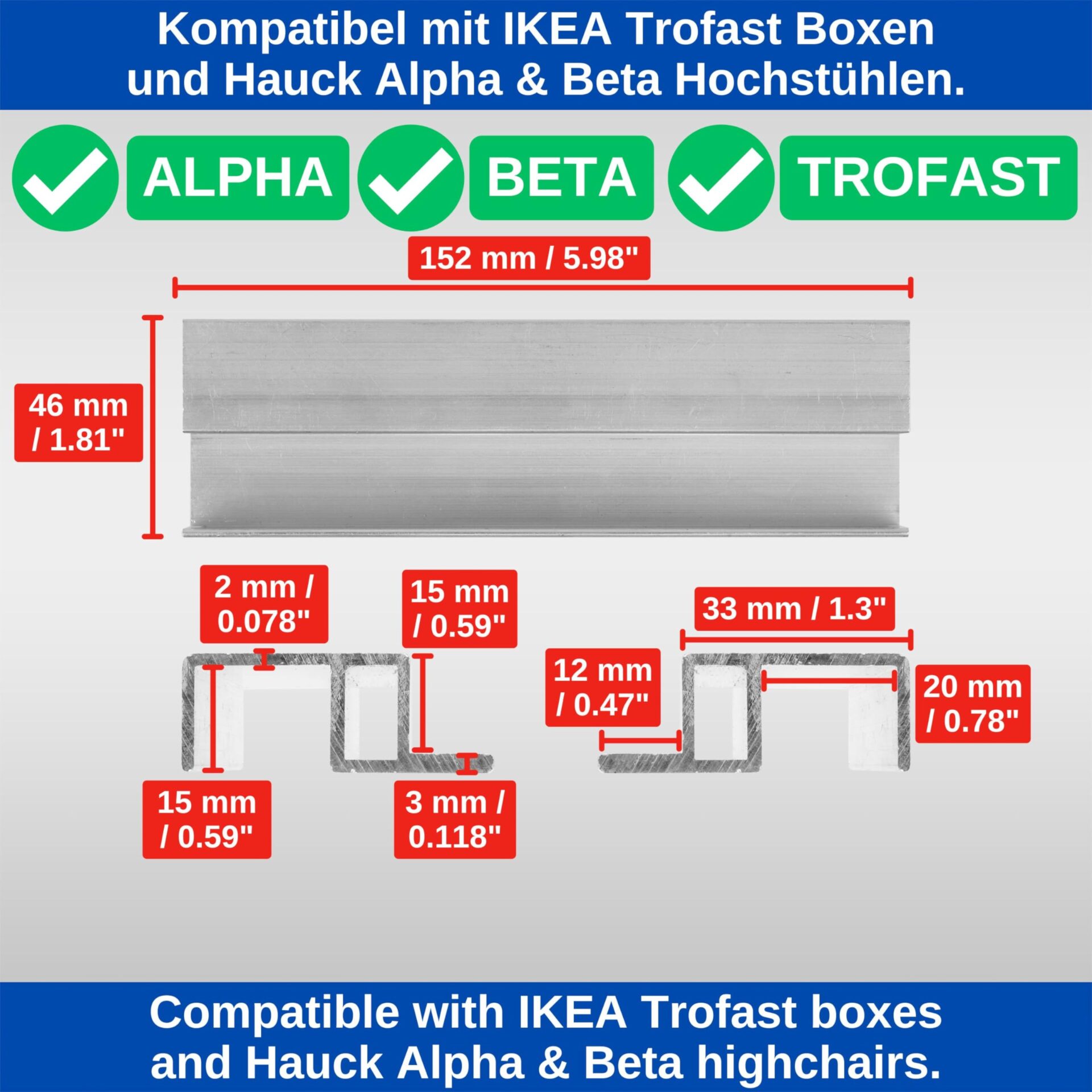 Adapter do krzesełka Hauck Alpha Beta - aluminiowy uchwyt do skrzynek IKEA - obrazek 6