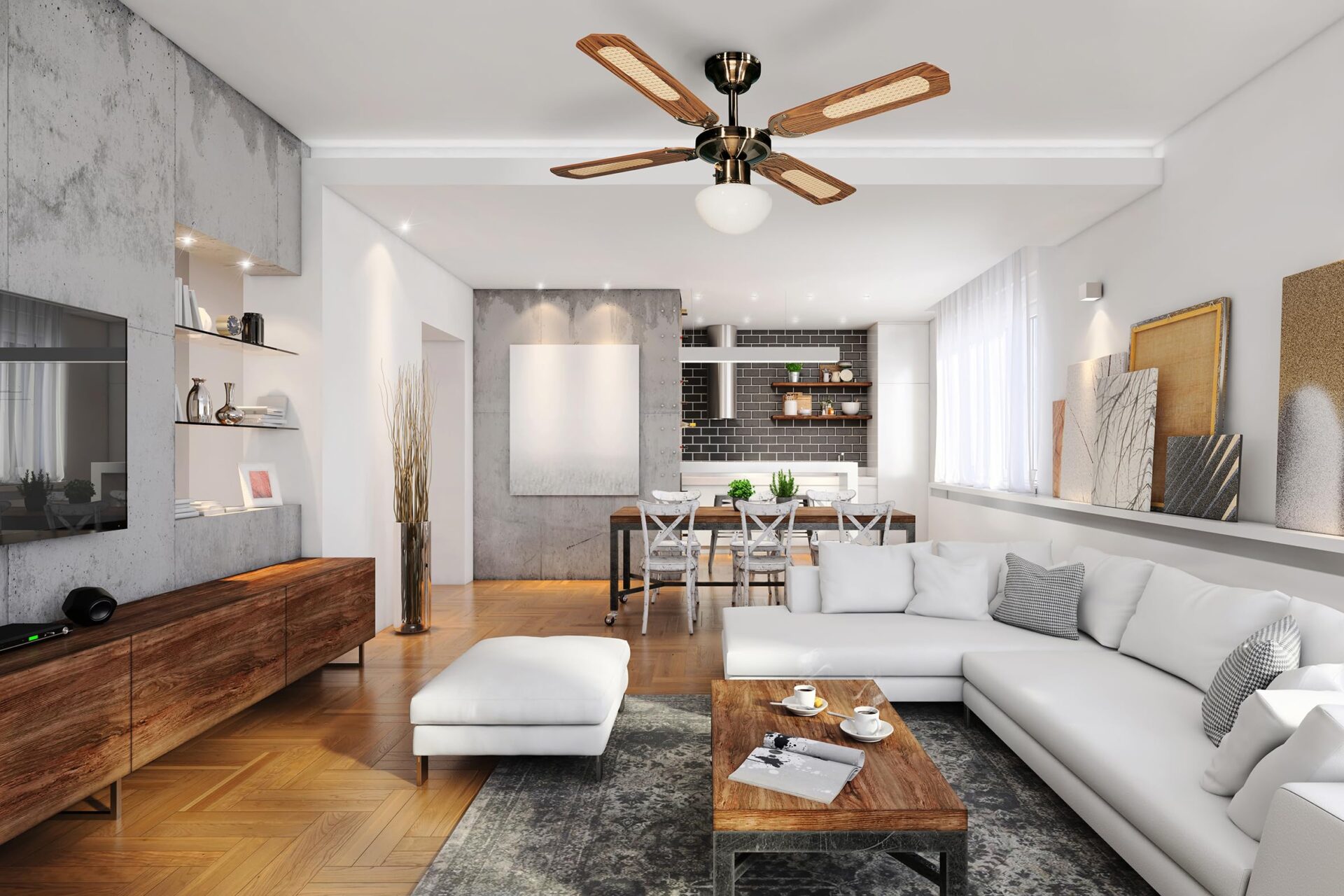 Farelek Bali wentylator sufitowy, 107 cm, brązowy - obrazek 4