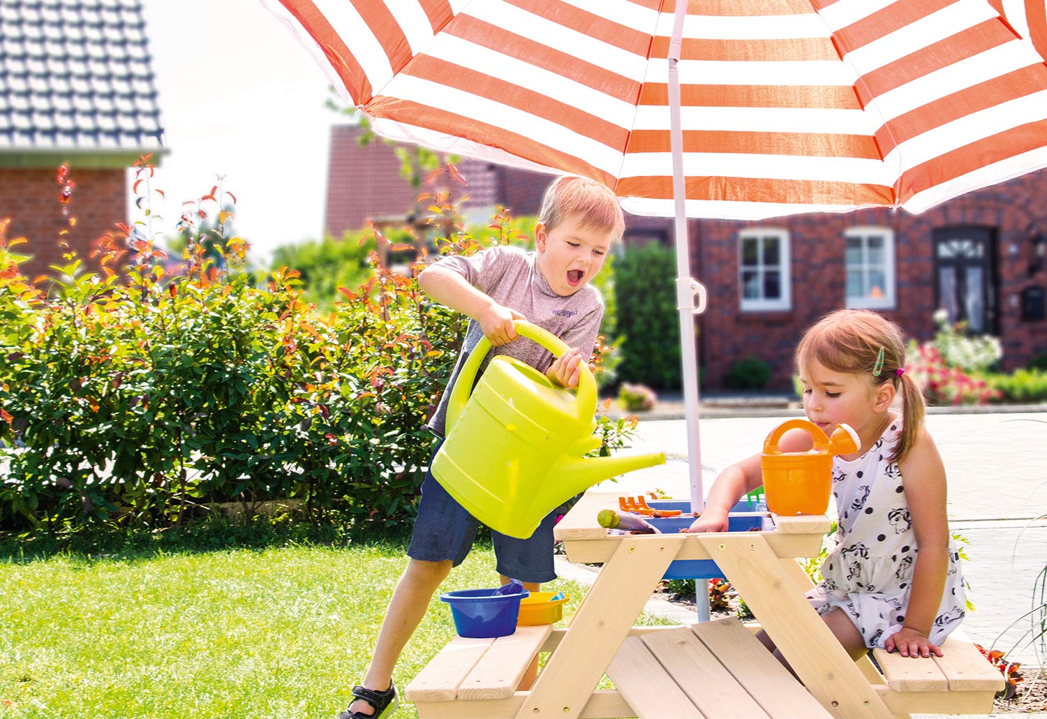 Children's picnic bench 'Matsch-Nicki für 4', natural - obrazek 5