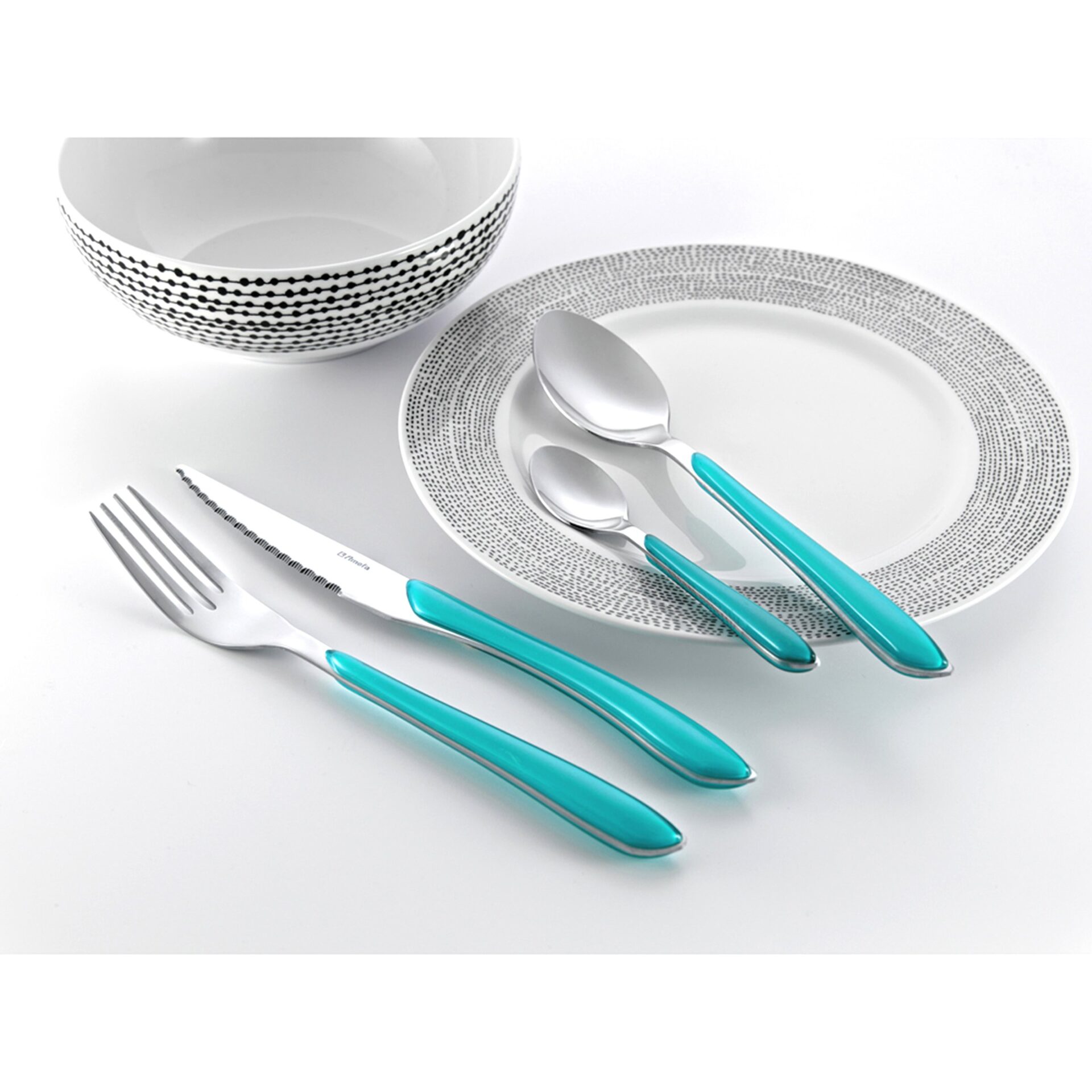 Amefa Eclat Zestaw Sztućców 16 Couverts dla 4 Osób Turkusowy Niebieski - obrazek 2