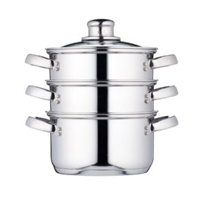 KitchenCraft Zestaw 3 garnków, parowar/garnek do zupy, 3-stopniowy, z