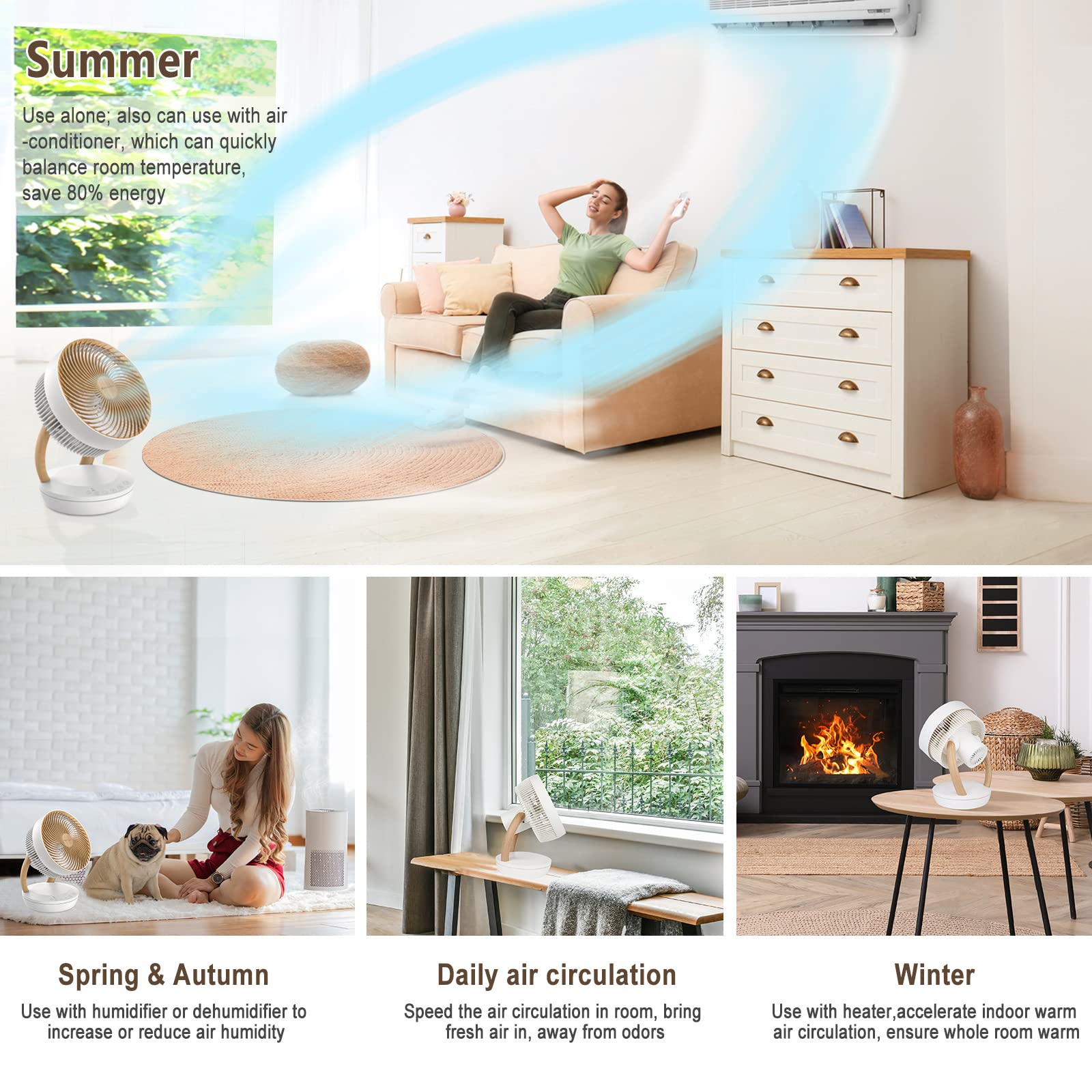 Cichy wentylator MYCARBON DC 20 dB, 1850 m³/h, 8 trybów, 3D obieg powietrza - obrazek 3