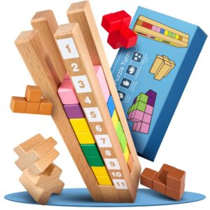 Puzzle Brain Tower – Drewniana gra logiczna Montessori dla dzieci 3+