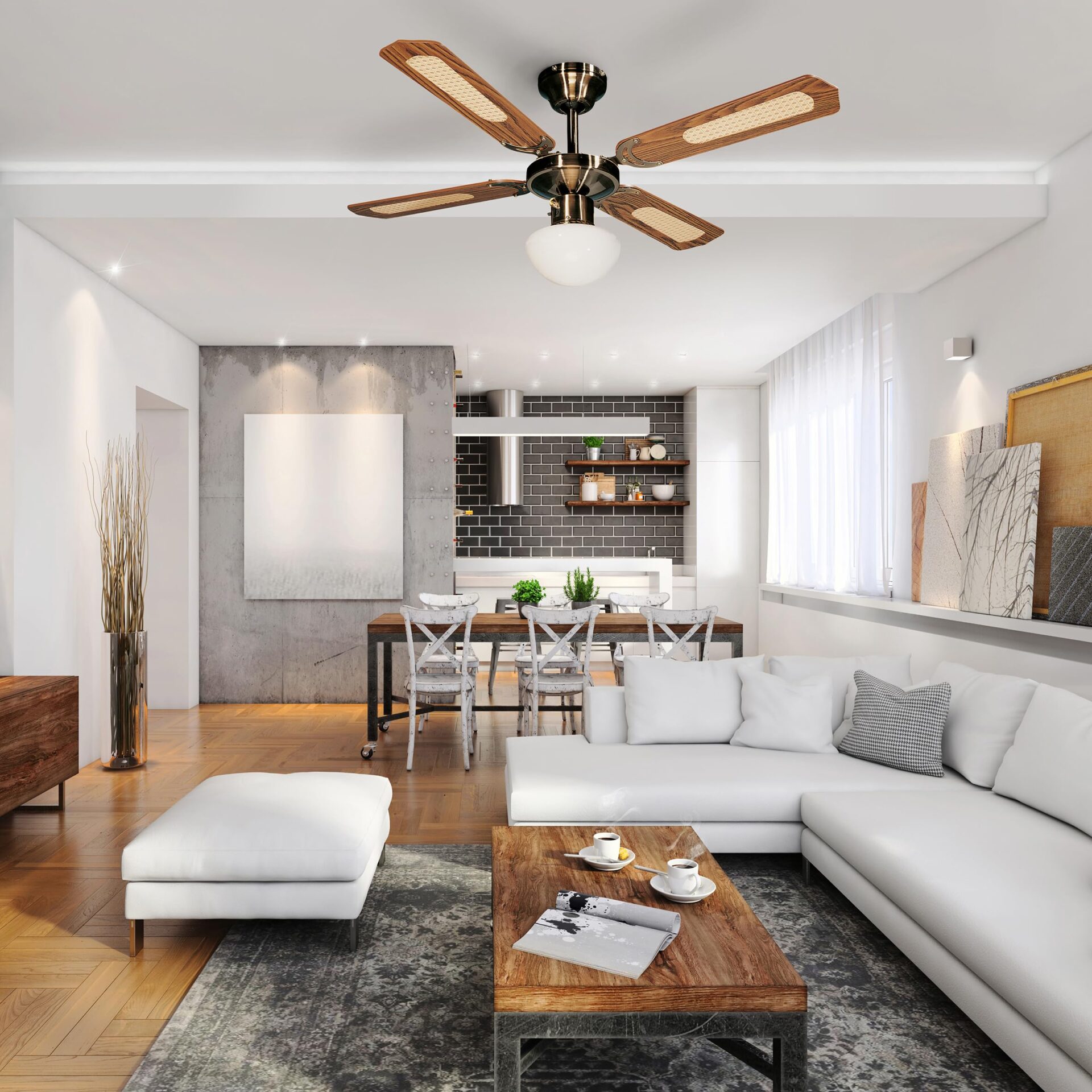 Farelek Bali wentylator sufitowy, 107 cm, brązowy - obrazek 5