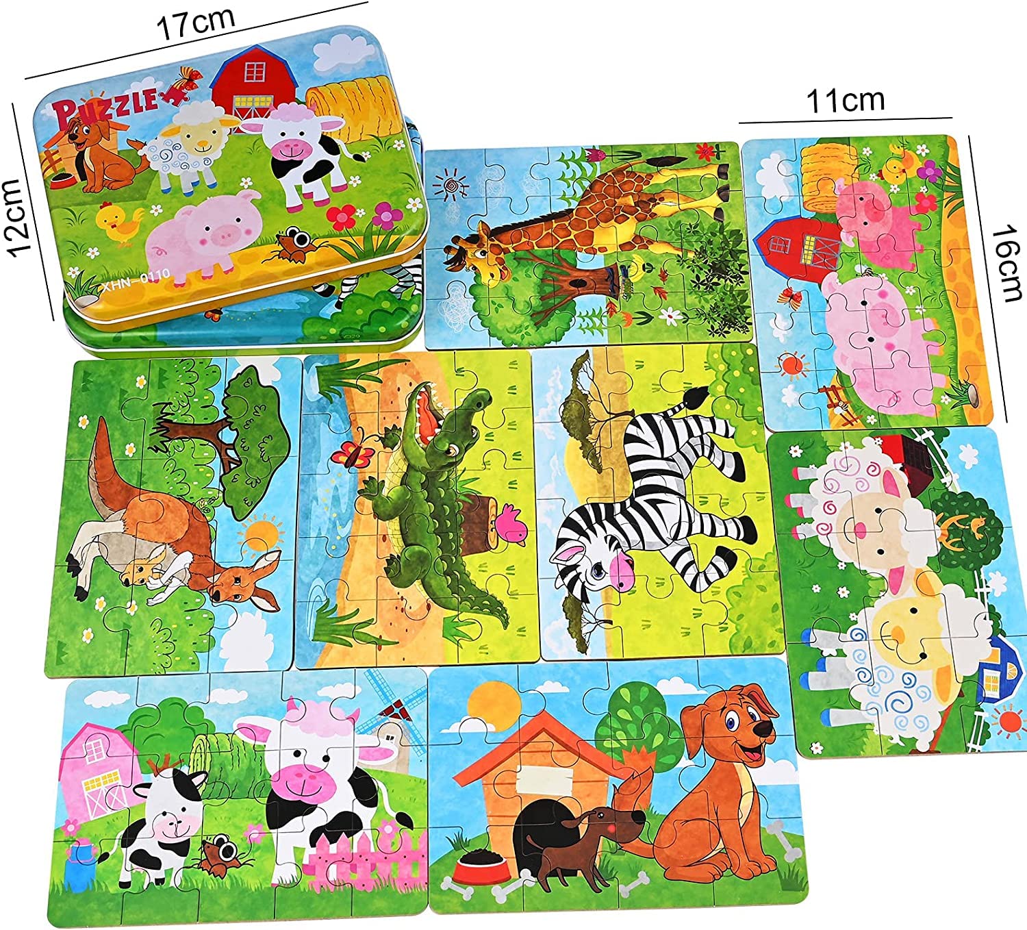 Drewniane Puzzle Fabu 8szt – Edukacyjne Klocki Zwierząt dla Dzieci 3-5 lat - obrazek 7