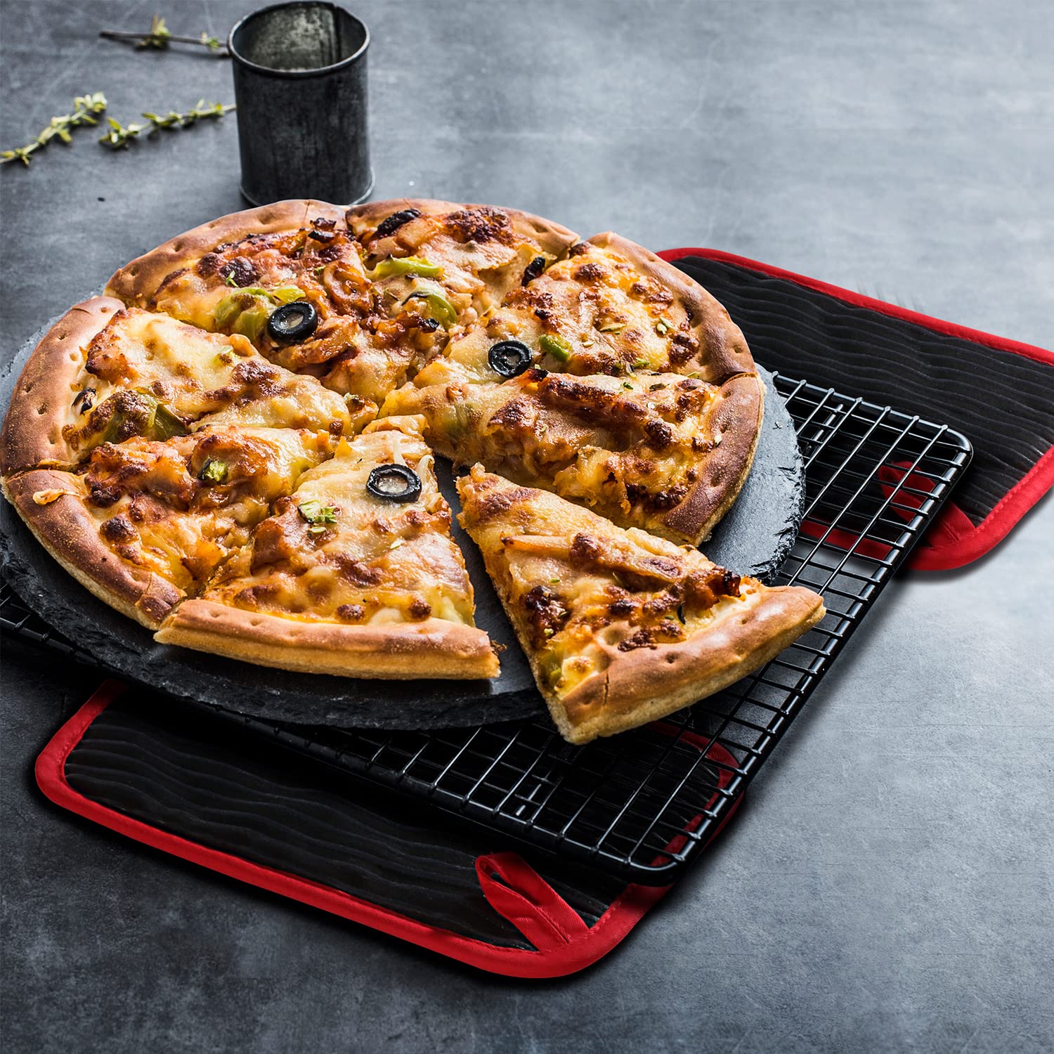 Zestawy łapek do garnków, żaroodporne łapki z kieszeniami antypoślizgo - obrazek 7