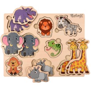 Zabawka edukacyjna - drewniany puzzle dla dzieci 1-3 lat - prezent świ