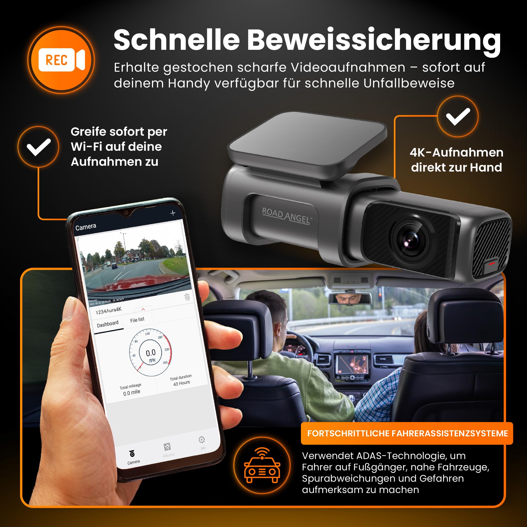 Kamera samochodowa Road Angel Halo Ultra 4K UHD z GPS i Wi-Fi 2022 - obrazek 4