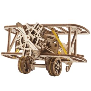 UGEARS Mini-Biplane 3D drewniane puzzle - model mechaniczny Airplane K