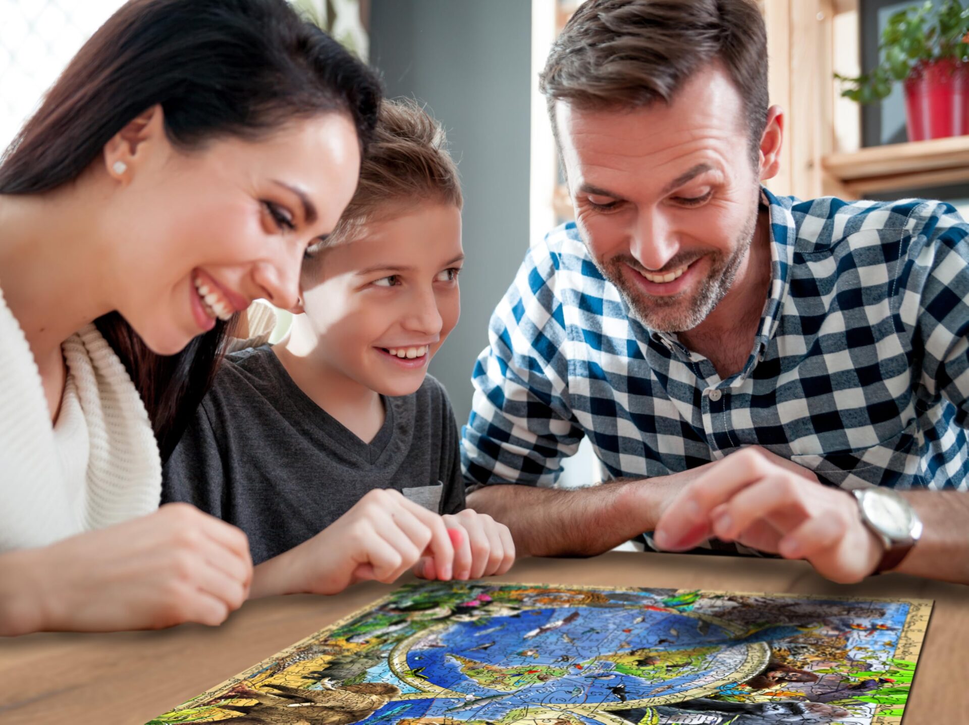 Drewniane Puzzle 1000 elementów - Zwierzęta Królestwa Robinsona - obrazek 3