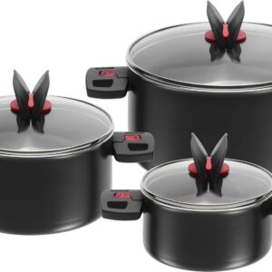 Zestaw garnków BALLARINI, 3-częściowy, w tym. 3 szklane pokrywki, niep