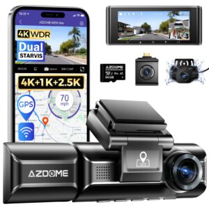 AZDOME M550 MAX 4K Dash Cam 3-kanałowa z WiFi, GPS i kartą SD 64G