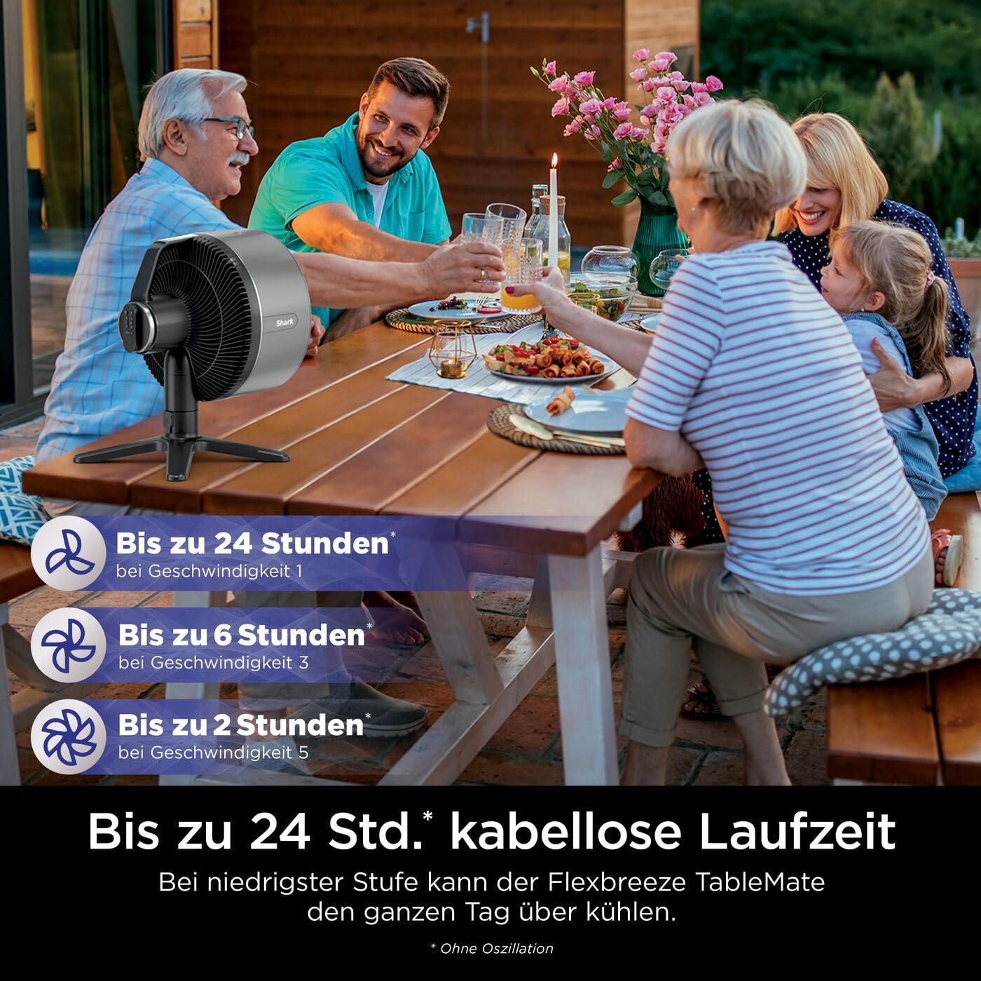 Shark FlexBreeze TableMate Wentylator bezprzewodowy wewnętrzno-zewnętr - obrazek 12