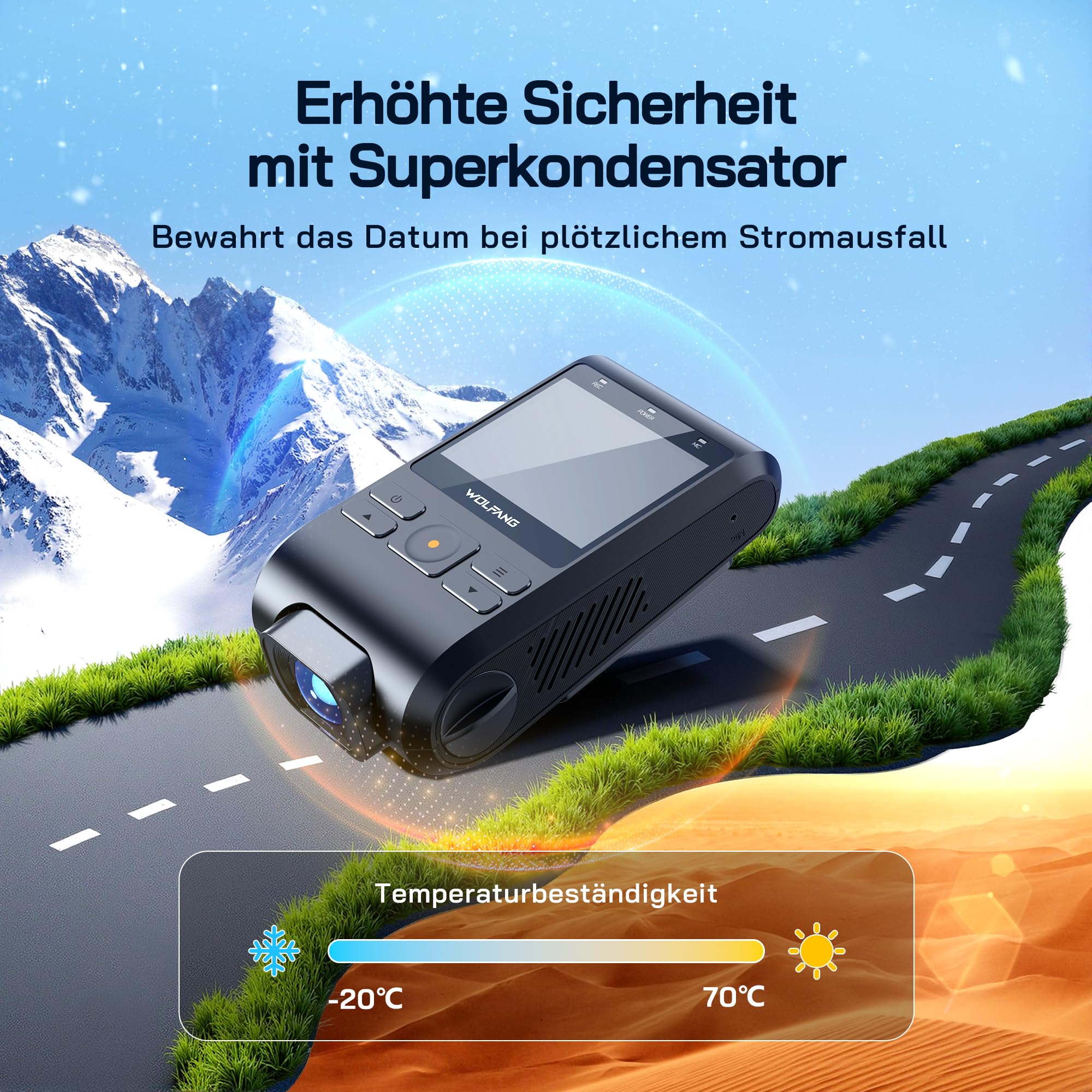 Kamera samochodowa WOLFANG 2.5K kamera samochodowa Wi-Fi z kartą SD 32 - obrazek 5