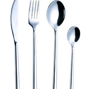 Elegancki Zestaw Sztućców z Kutej Stali Nierdzewnej – 16 szt