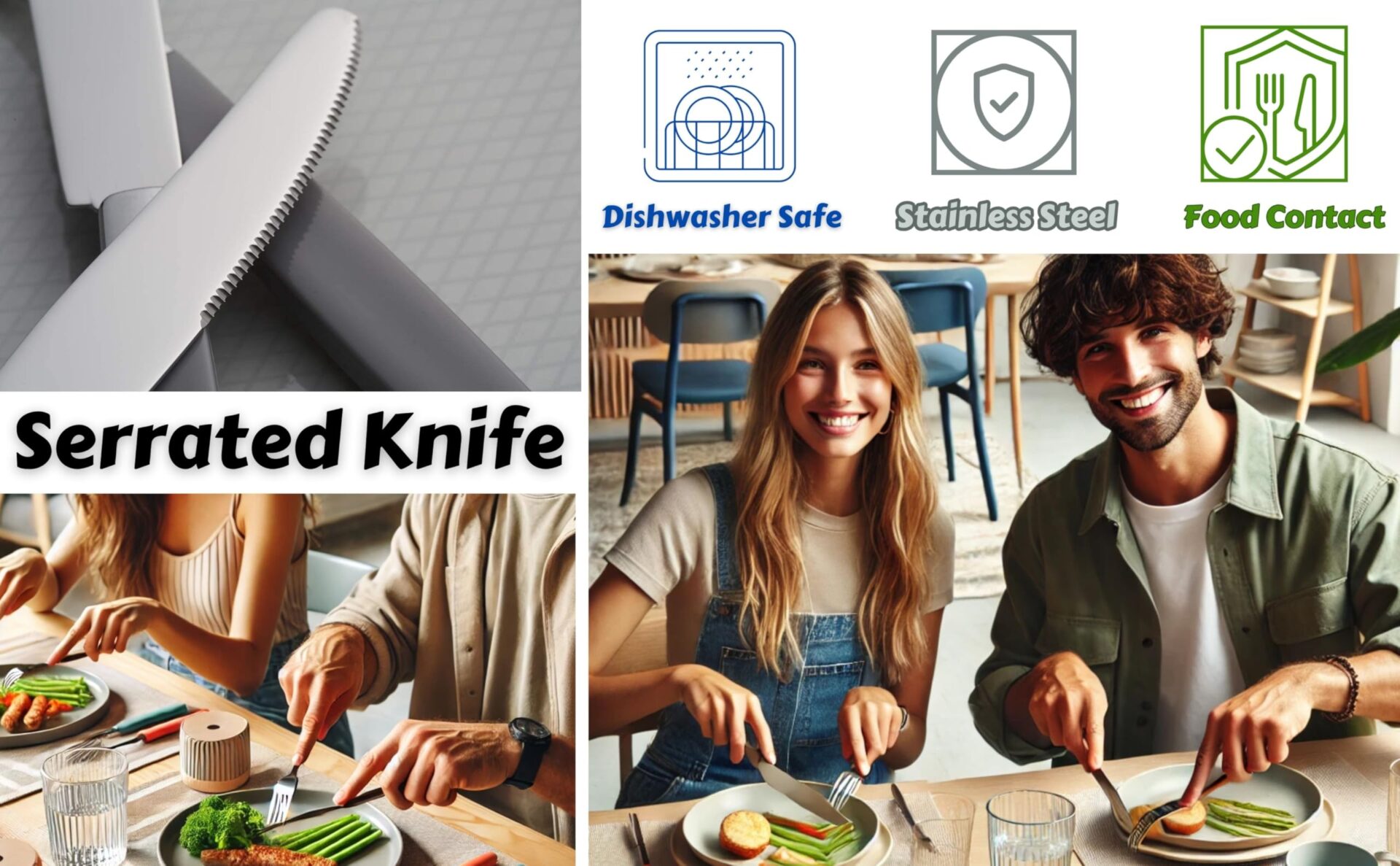 EXZACT Zestaw sztućców 24 szt. ze stali nierdzewnej w stylu retro - obrazek 5