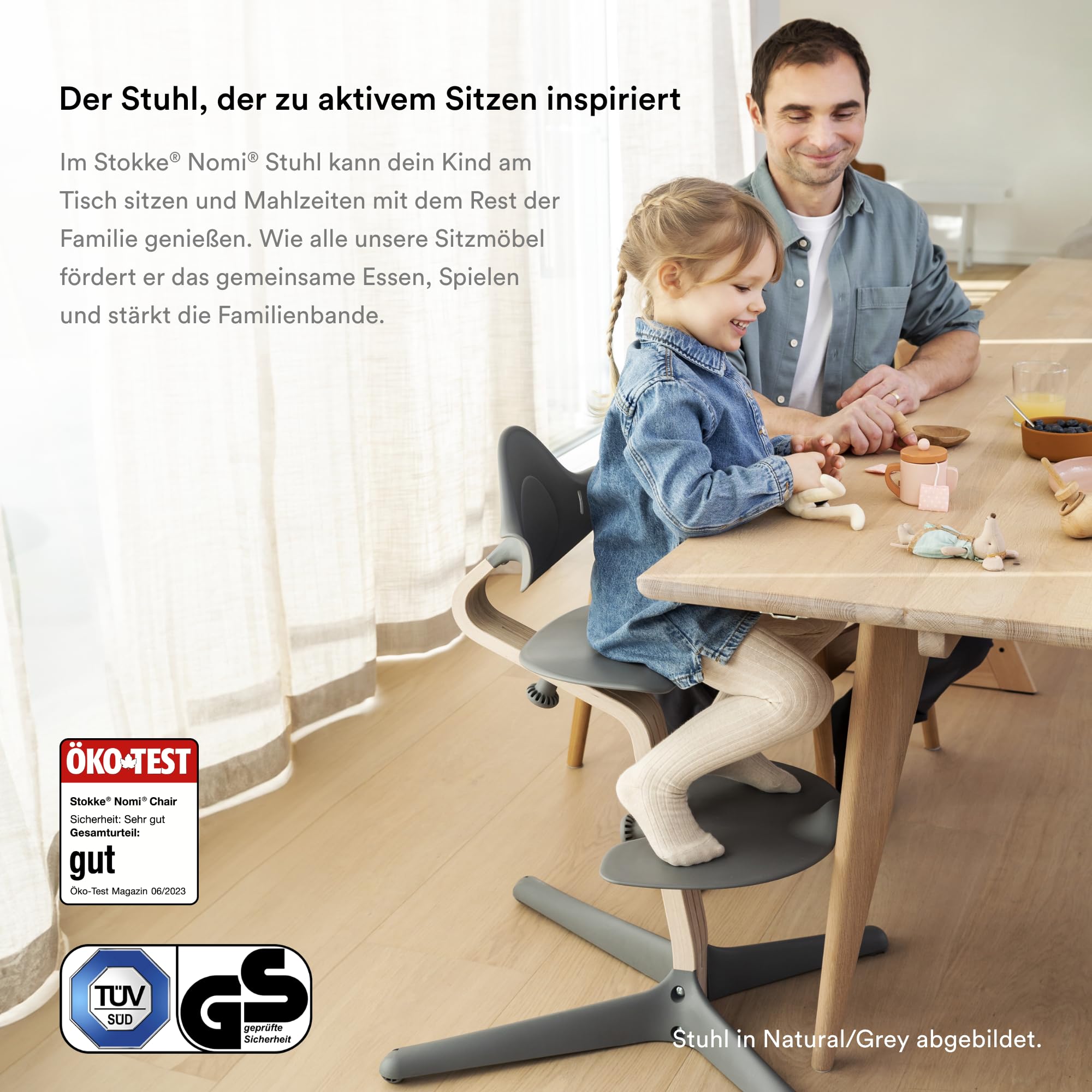 Dębowe krzesełko Stokke Nomi z zestawem dla niemowląt, czarne - inspir - obrazek 5