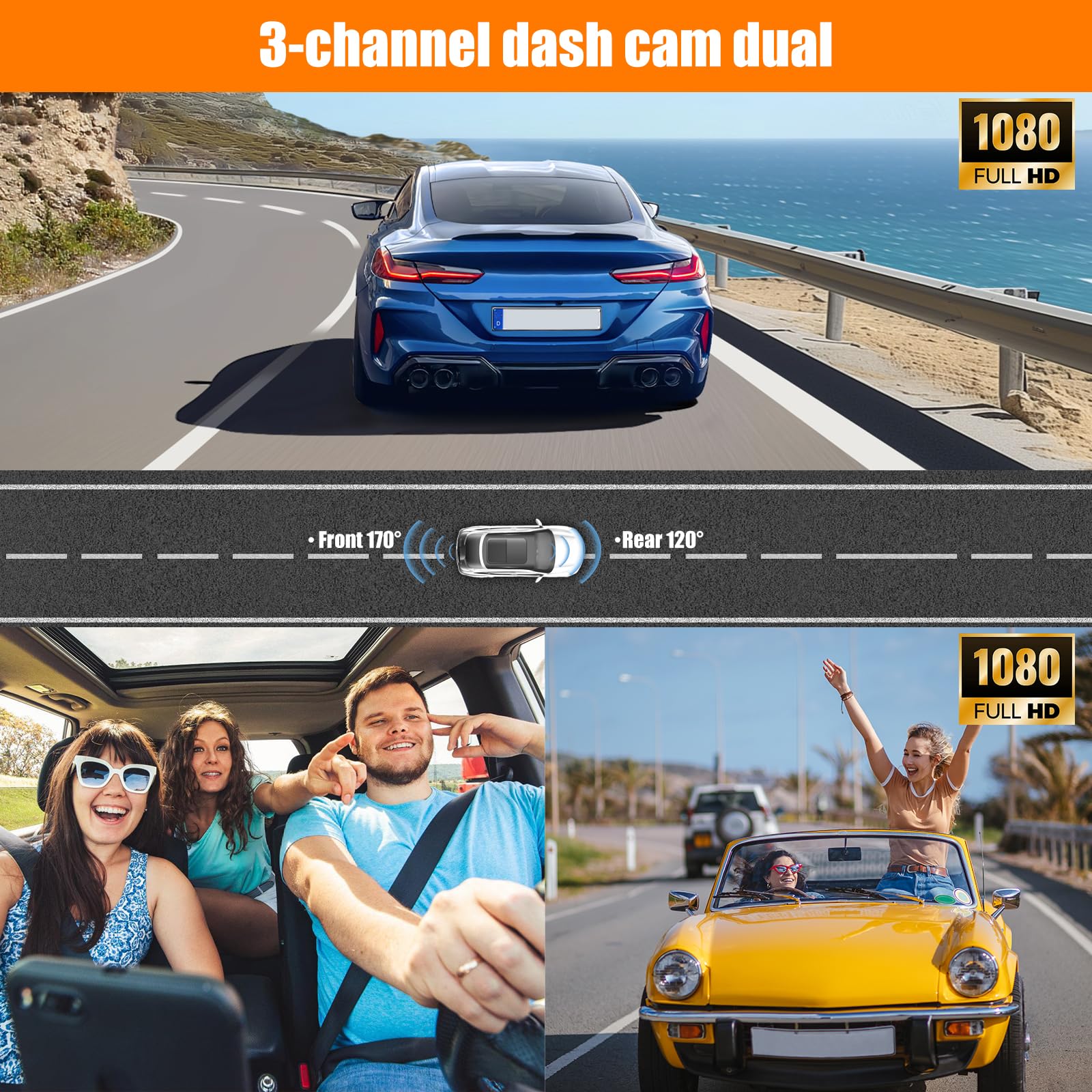 Kamera samochodowa 4K 1080P 3-kanałowa 170° z WiFi i noktowizorem - obrazek 6