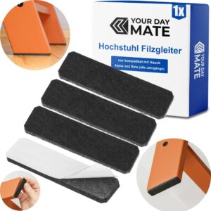 Filcowe ślizgacze do krzesełka HAUCK ALPHA/BETA - czarne, zestaw do przyklejenia