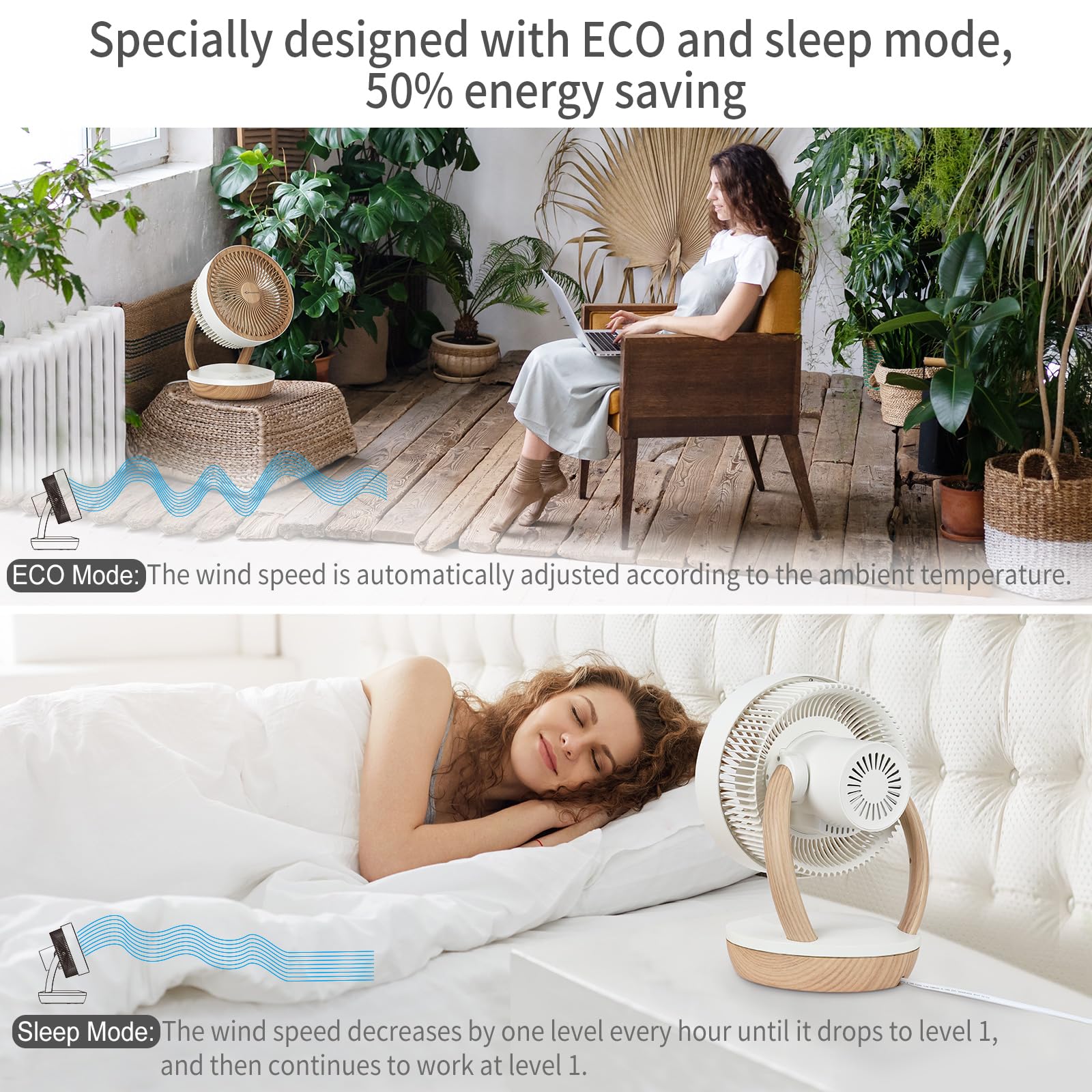 Cichy wentylator MYCARBON DC 20 dB 1850 m³/h do sypialni, 8 trybów Eco - obrazek 4