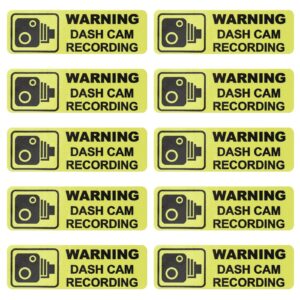 10 Szt. Naklejki Ostrzegawcze Na Kamerę Rozdzielczą PCW 89 x 28 mm - O