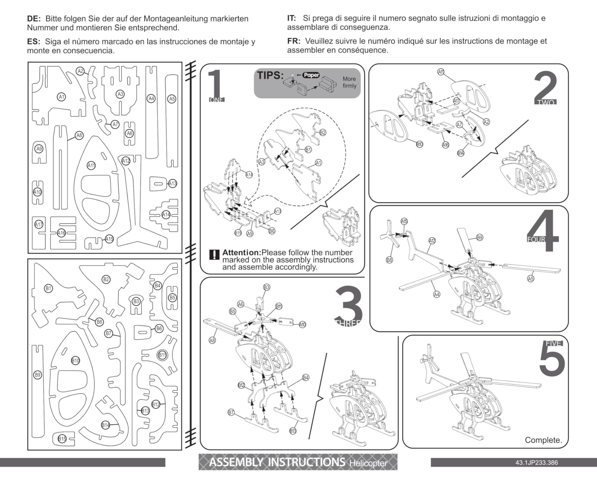 Georgie Porgy Drewniane puzzle 3D, zwierzęta, klocki dla dzieci, puzzl - obrazek 2