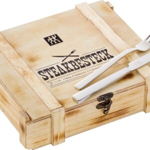 Zwilling Steak Besteck Set, 12-teilig Holz-Box, 6 Steakmesser - 6 Stea