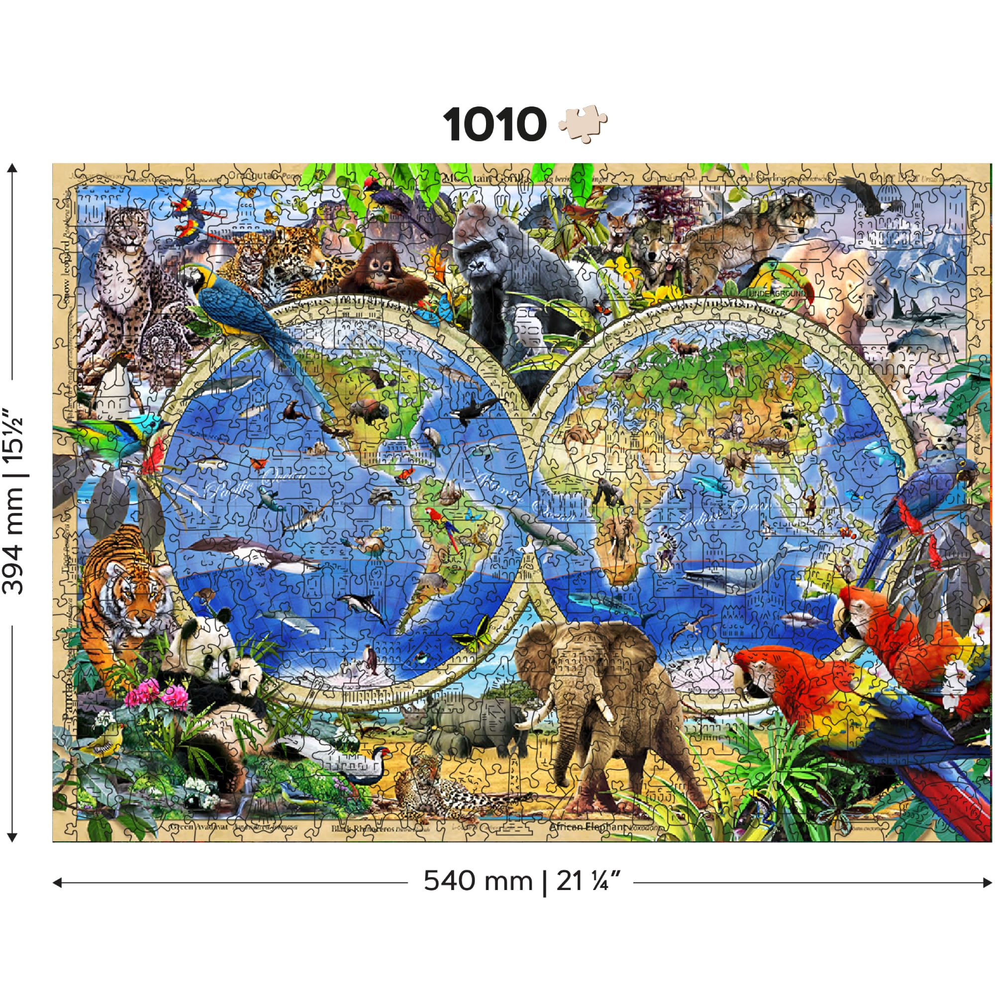 Drewniane Puzzle 1000 elementów - Zwierzęta Królestwa Robinsona - obrazek 7