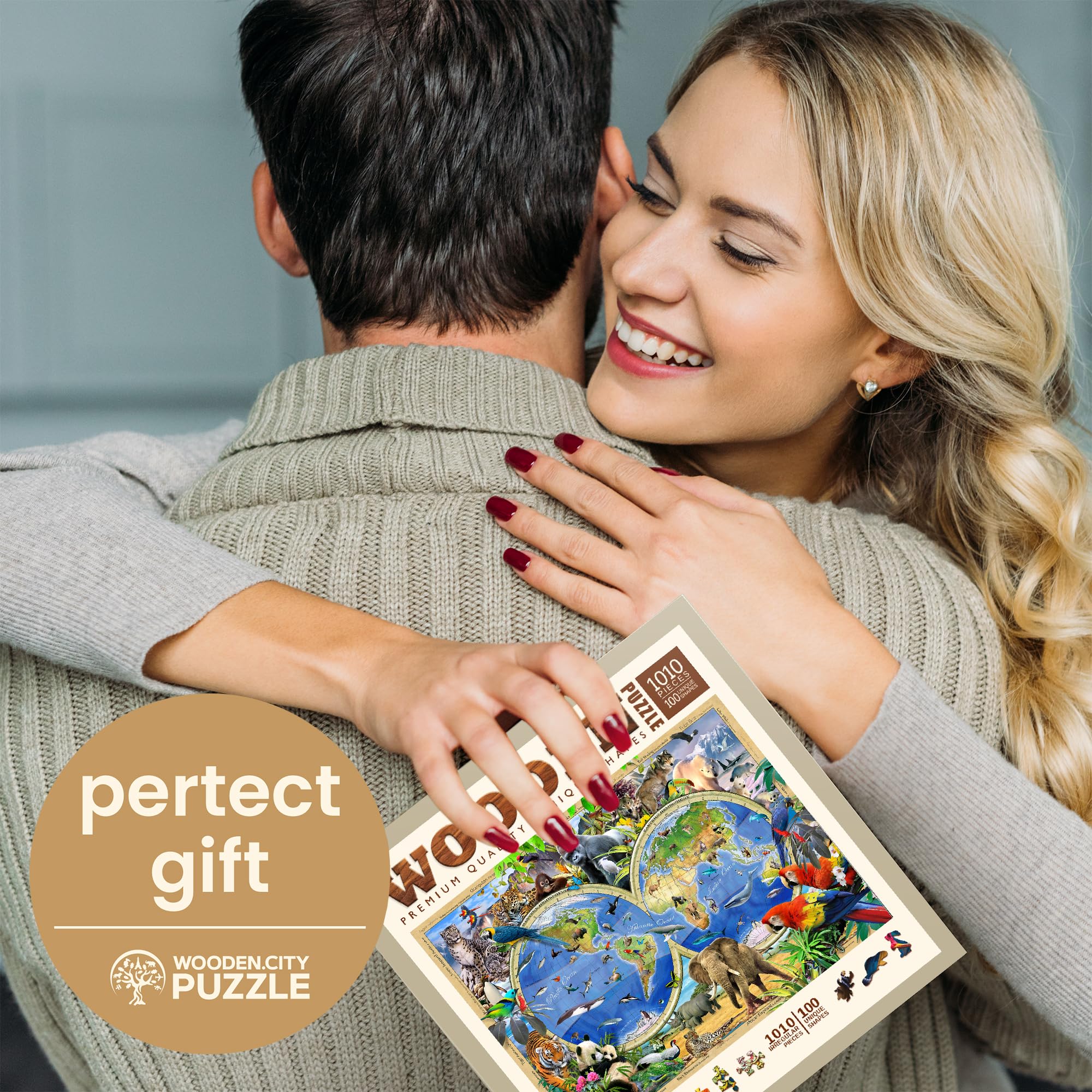 Drewniane Puzzle 1000 elementów - Zwierzęta Królestwa Robinsona - obrazek 4