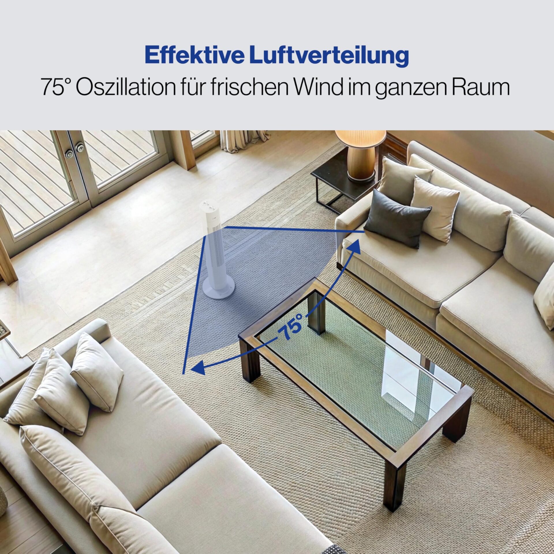 Wentylator wieżowy Clatronic TVL 3770 - 3 prędkości, oscylacja 75°, timer 120 min - obrazek 8