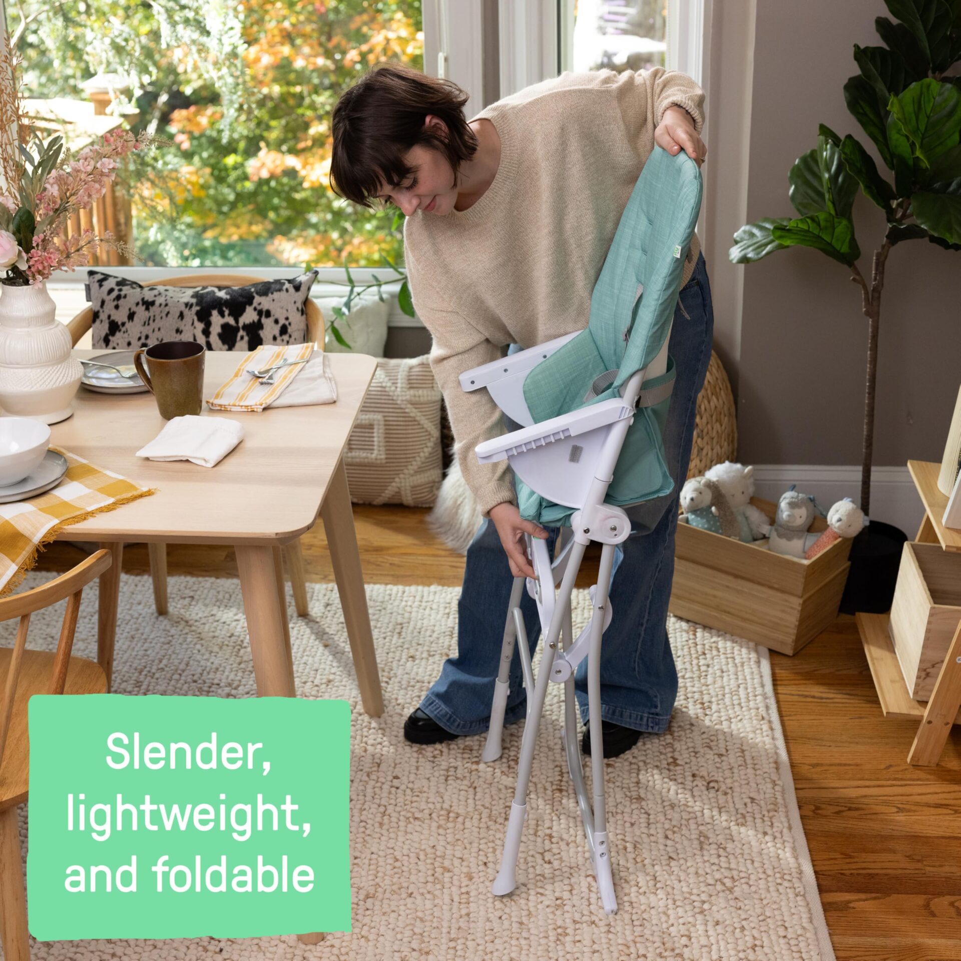 Ingenuity Sun Valley Kompaktowe składane krzesełko do karmienia, taler - obrazek 13