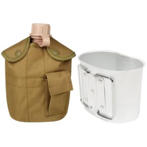 Aluminiowy zestaw butelek na wodę, przenośny 1 l, wojskowy czajnik na