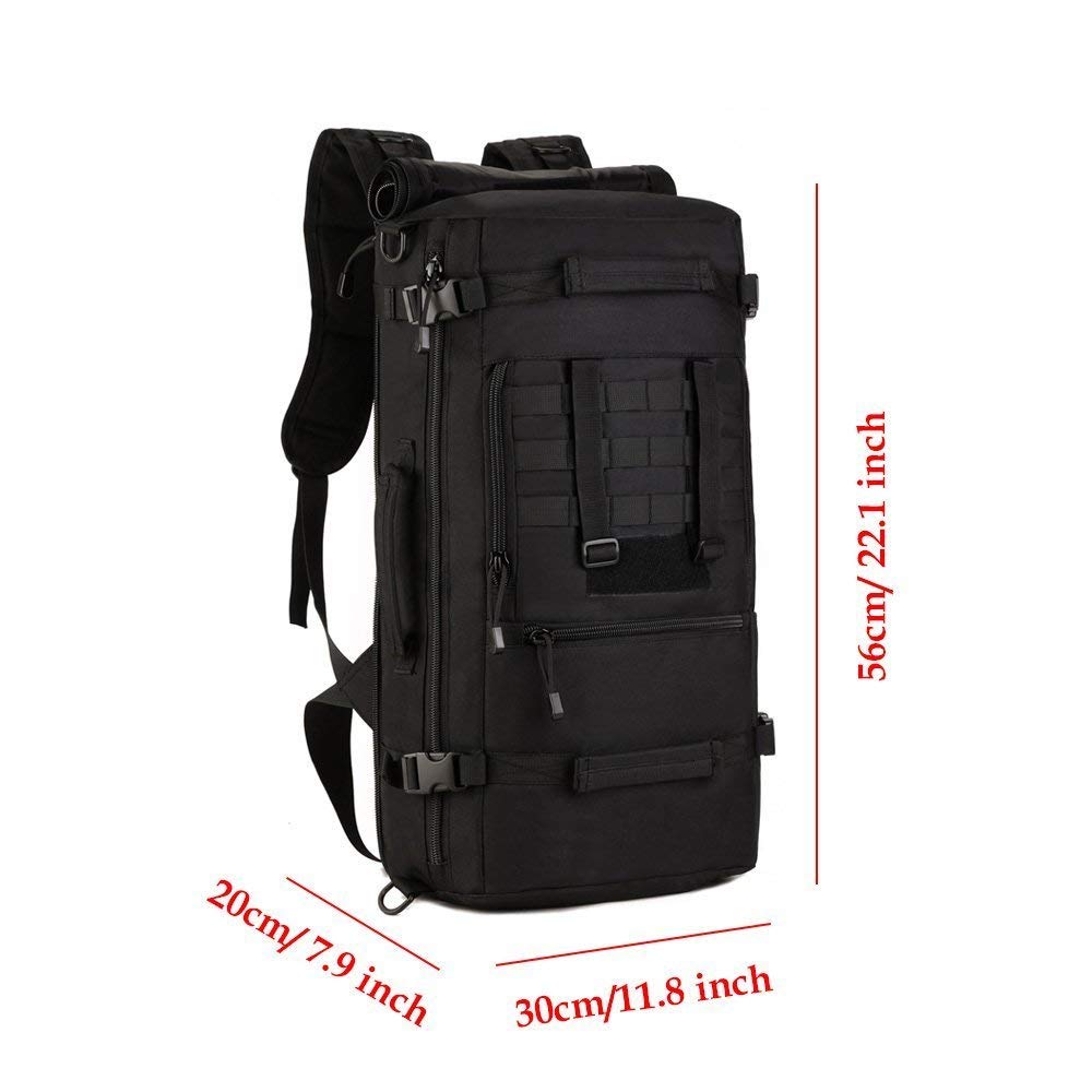 Plecak wojskowy taktyczny 50L Selighting - wodoodporny plecak trekkingowy A-czarny - obrazek 6