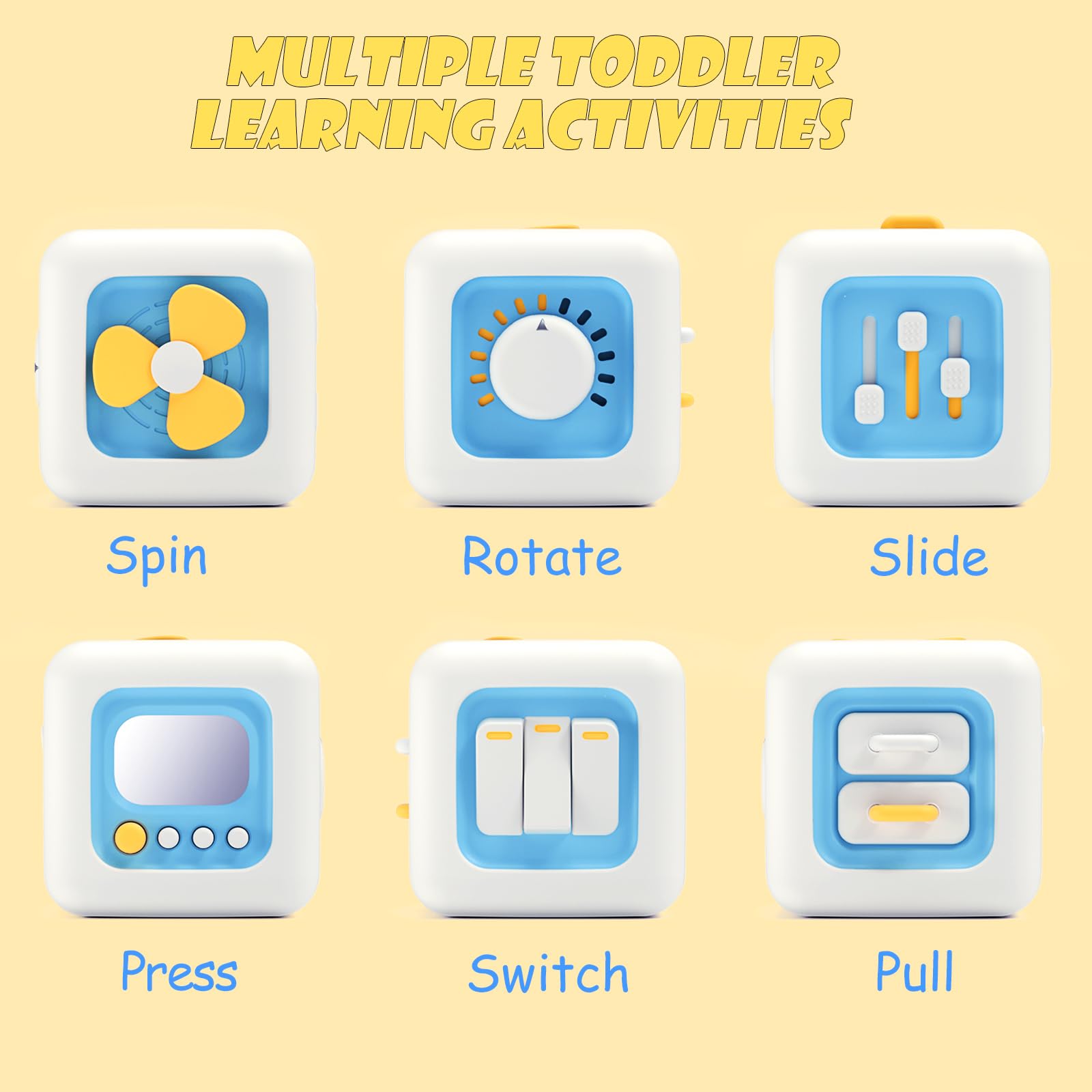 Yitical Zabawki Montessori 6 w 1 dla Dzieci 1-3 Lata - Zajęta Kostka Sensoryczna - obrazek 8
