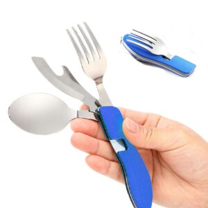 senven elec Zestaw sztućców kempingowych 4 w 1, widelec ze stali nierd