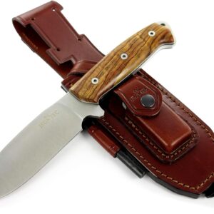 JEO-TEC Nº1 Nóż Bushcraft z BÖHLER N690C, skórzana osłona, ręcznie robiony
