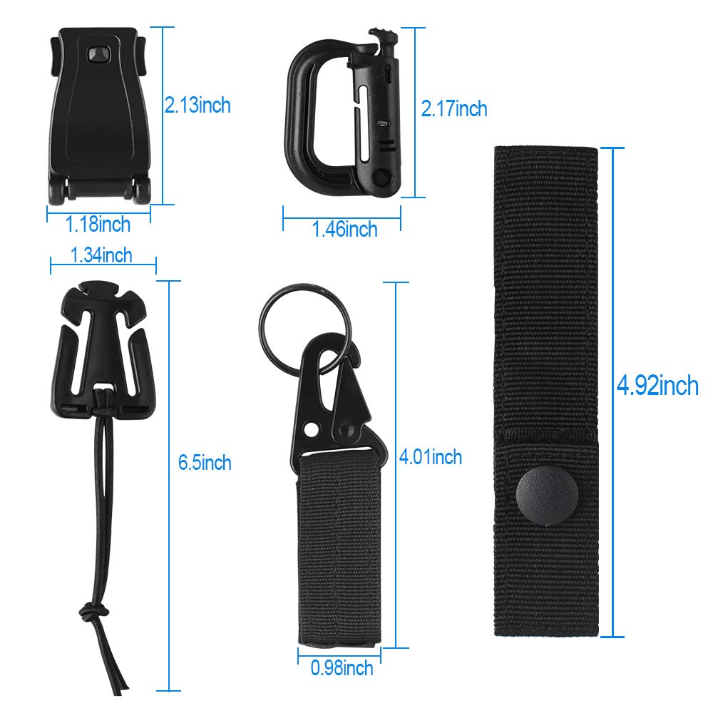 Akcesoria Taktyczne Molle 19 szt. - Paski, Klipsy, D-Pierścień, Klamra - obrazek 2