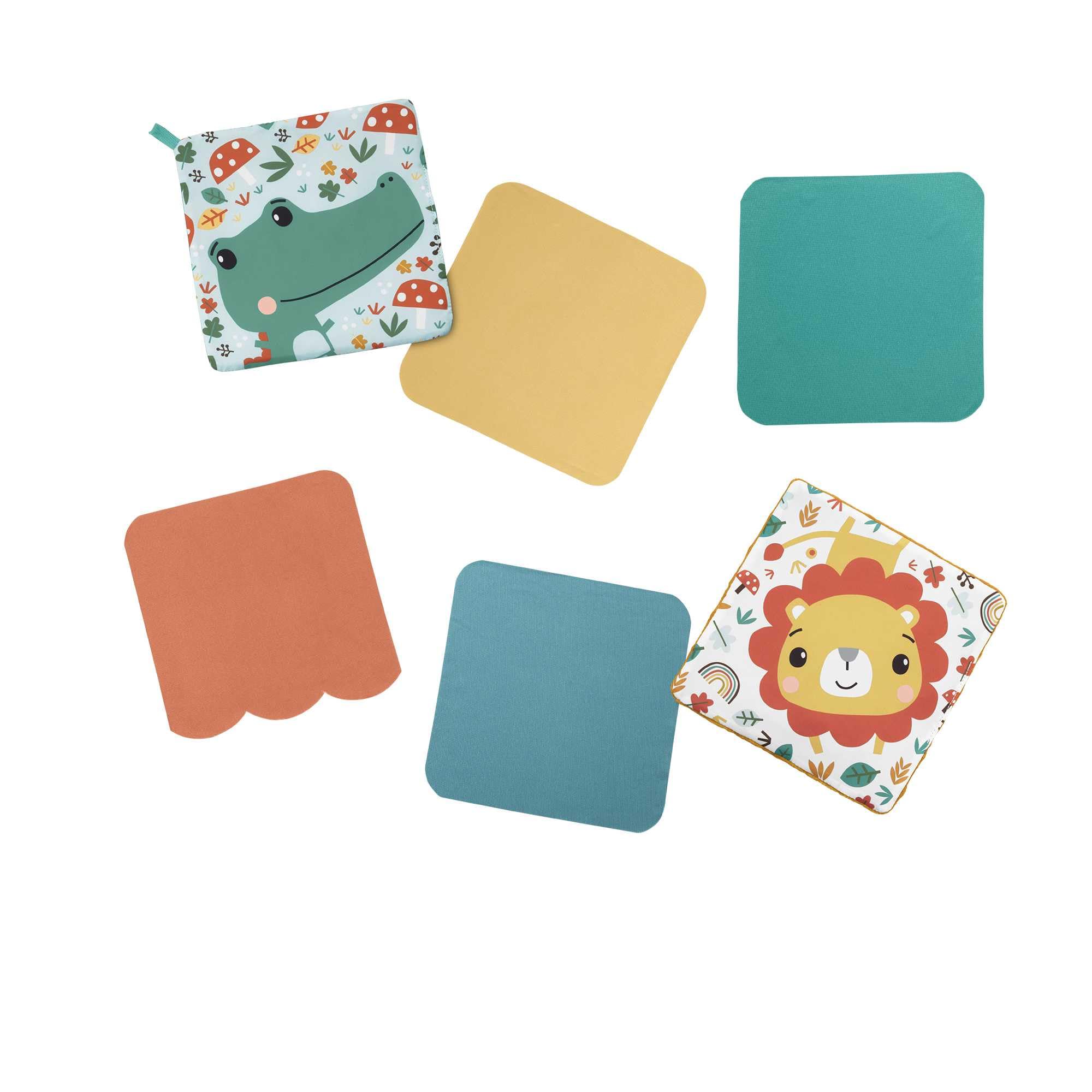 Fisher-Price Kostka Sensoryczna HML64 - Zabawka dla Niemowląt z Chusteczkami - obrazek 4