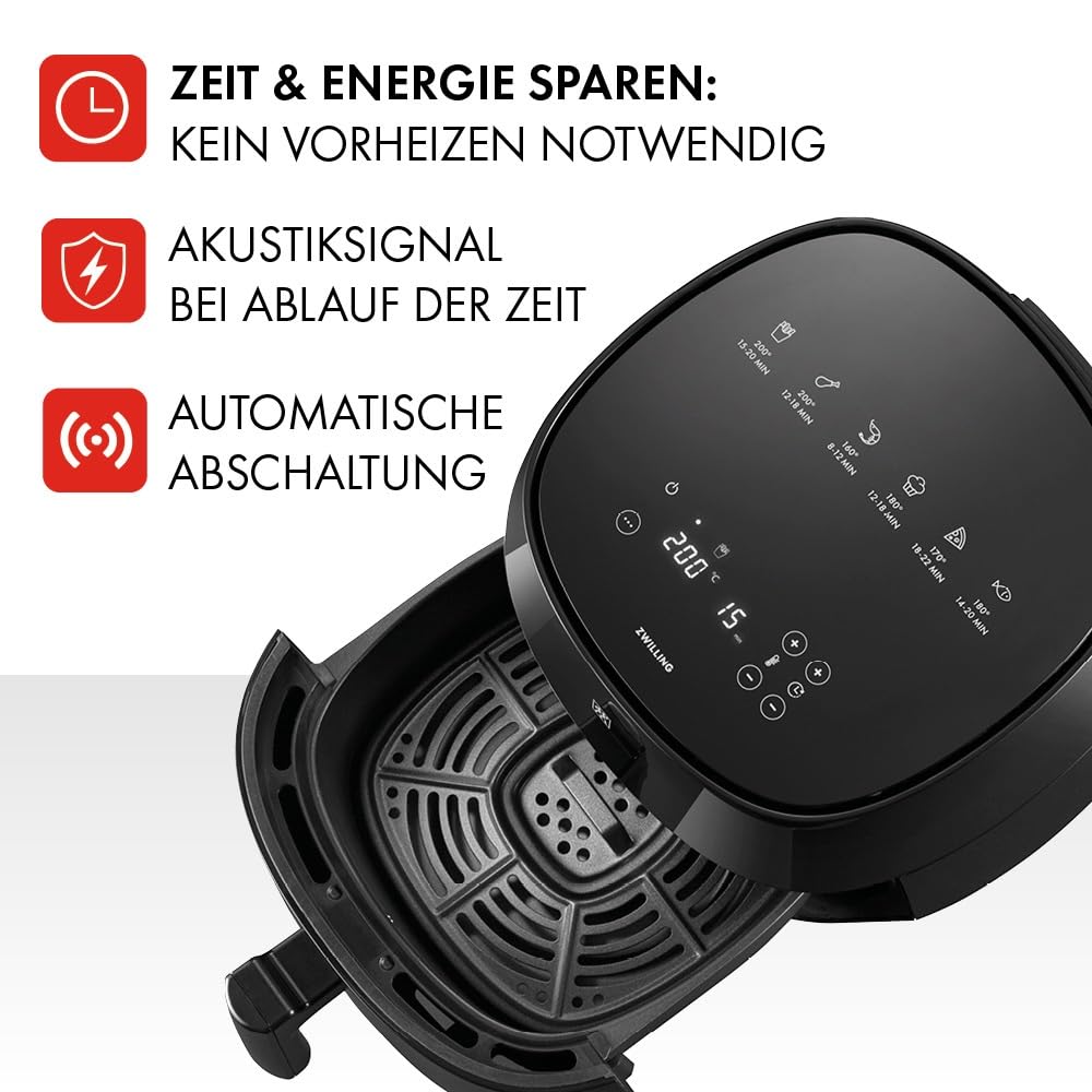 ZWILLING Air Fryer frytkownica na gorące powietrze, 4 l, 6 programów, - obrazek 2