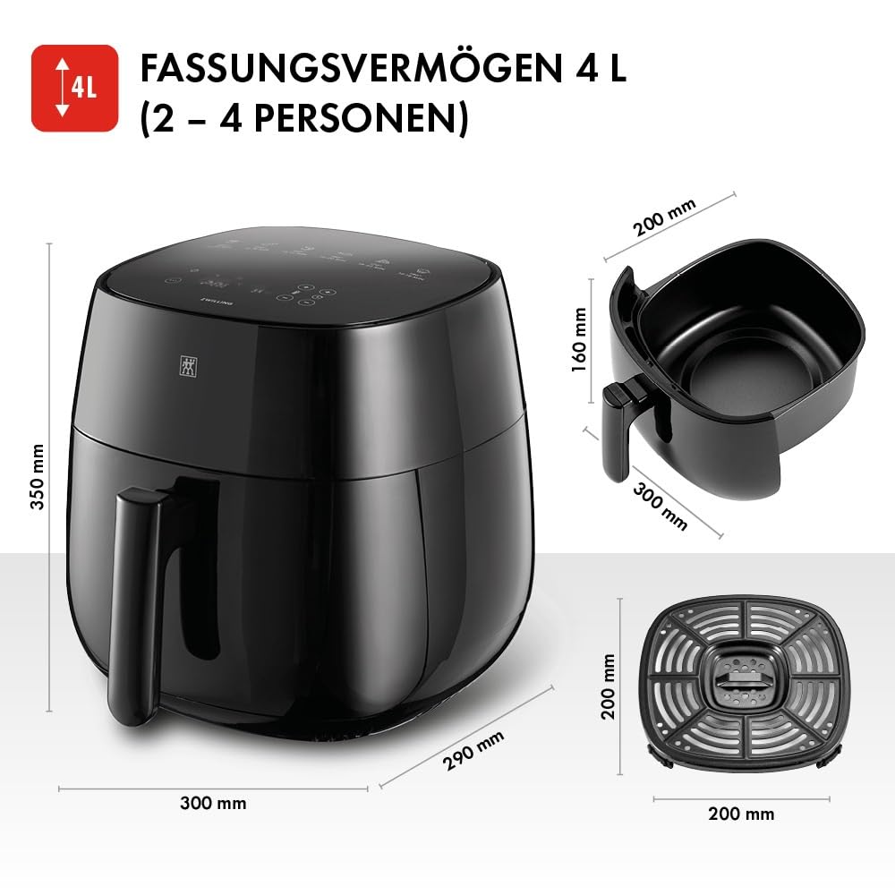 ZWILLING Air Fryer frytkownica na gorące powietrze, 4 l, 6 programów, - obrazek 7