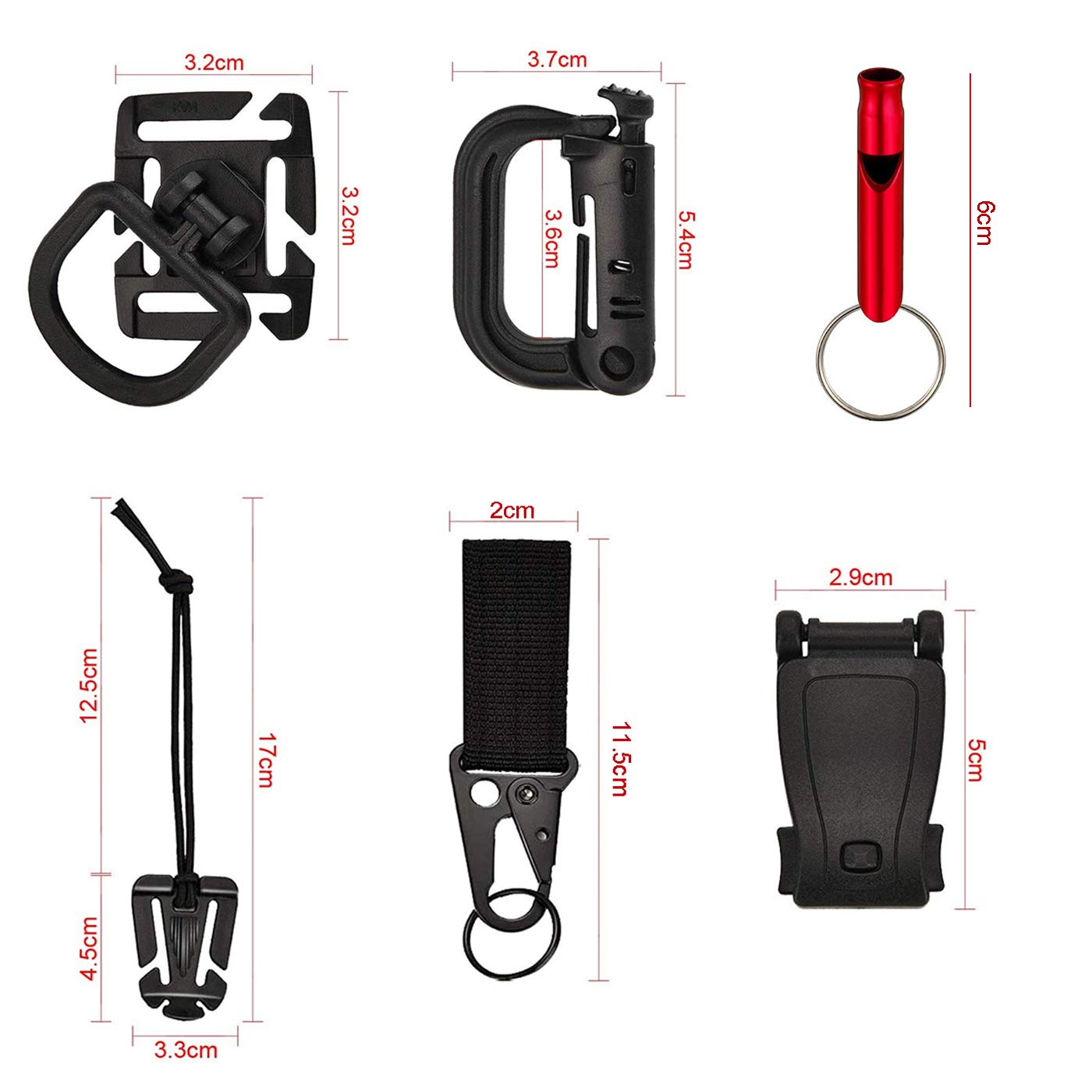 Zuzer Molle 33 sztuki akcesoriów do plecaków taktycznych - wielofunkcyjne dodatki - obrazek 7