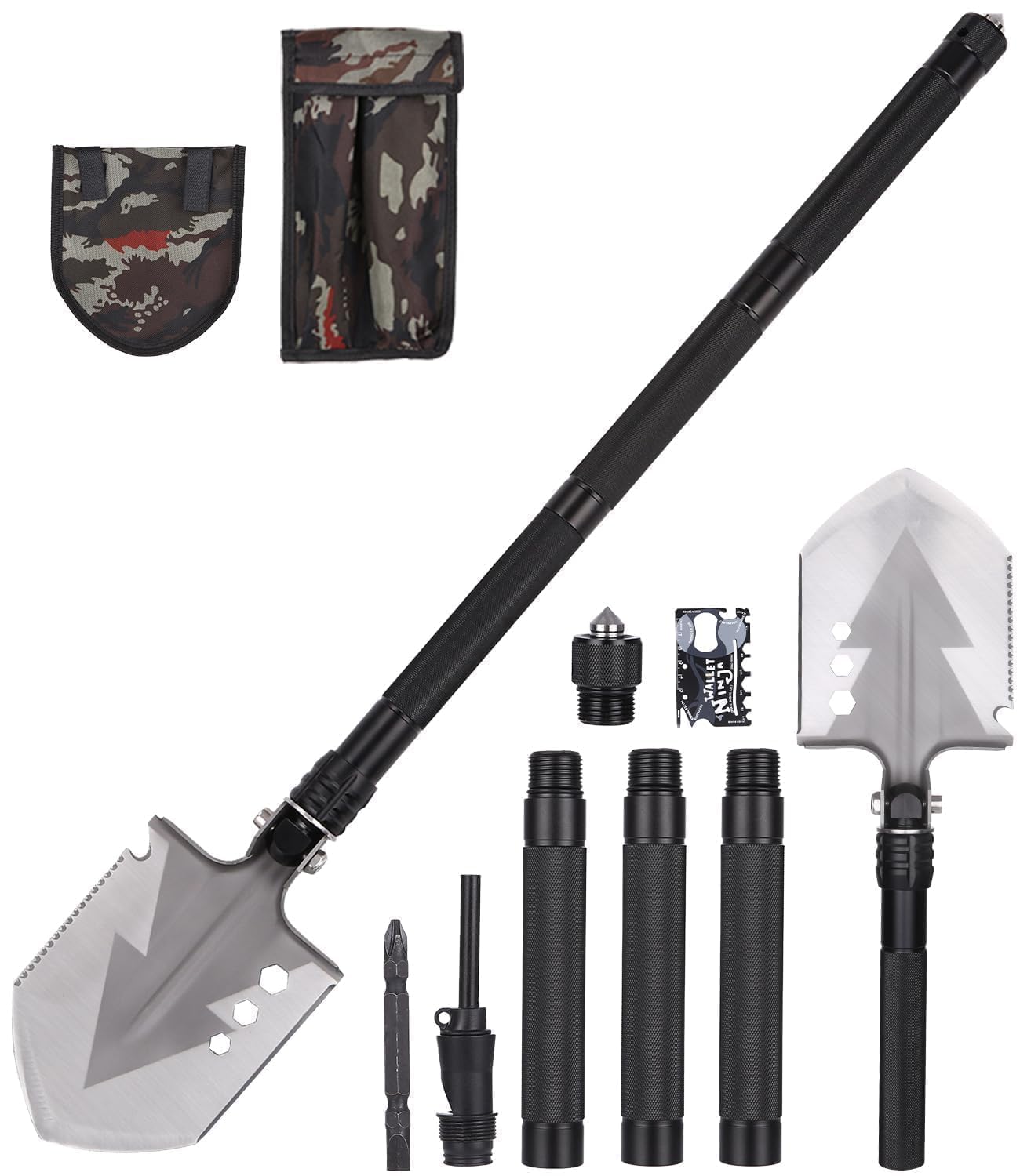 SOBEAU składana łopata 78 cm - wielofunkcyjna do survivalu i ogrodnictwa