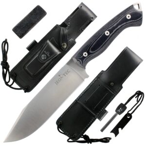 Nóż Bushcraft JEO-TEC Nº37 z osłoną skórzaną i krzesiwem - Hiszpania