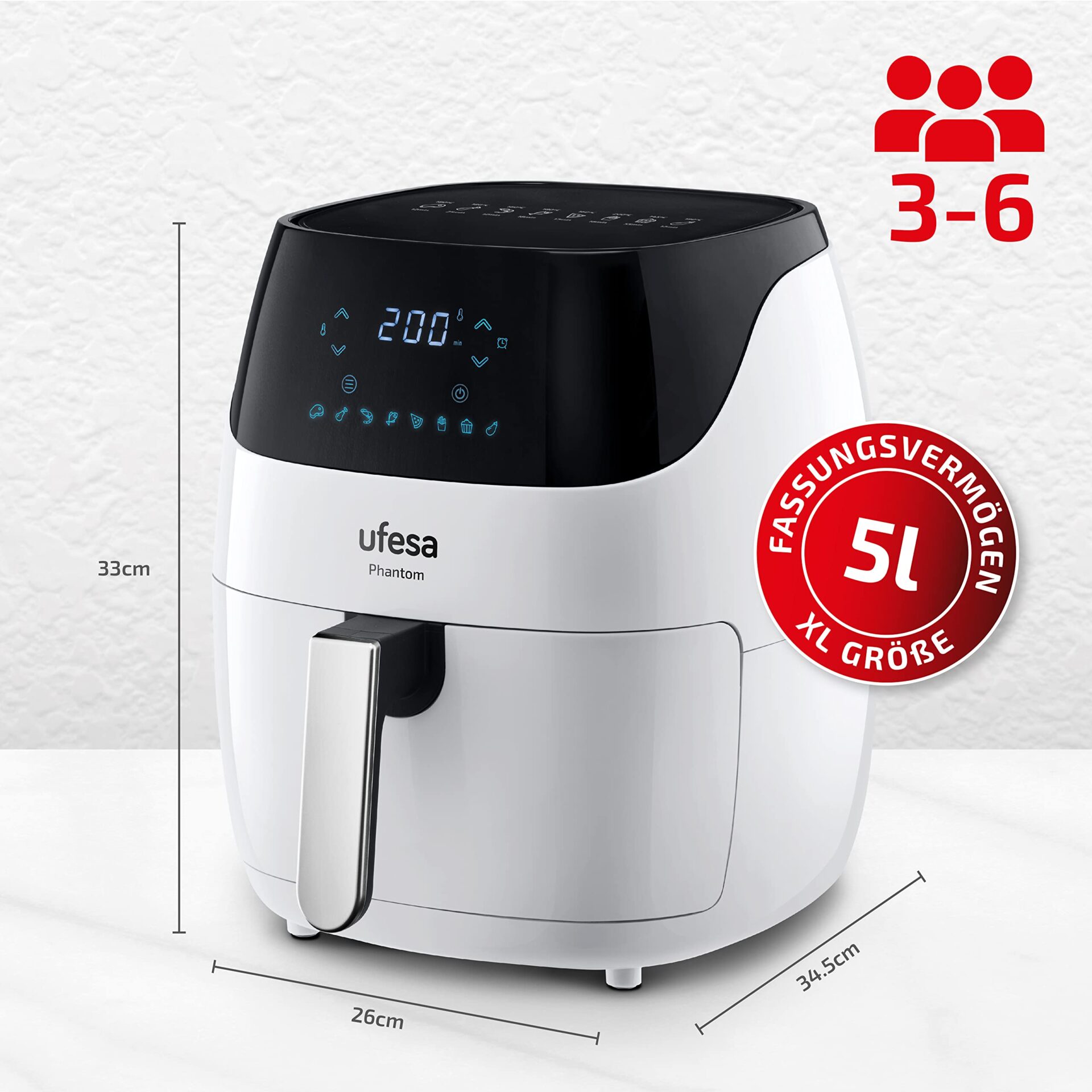 Ufesa Frytkownica: Niezawodna i Stylowa XXL 5L - obrazek 2