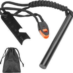 Krzesiwo outdoorowe XXL z uchwytem paracord - zestaw survivalowy do bushcraftu