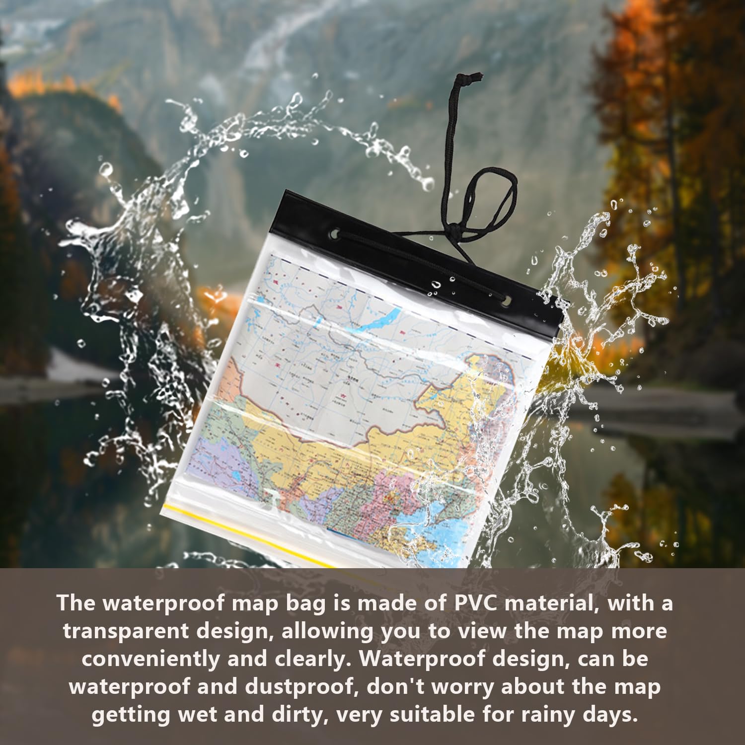 1 szt. Wodoodporna torba na karty z gwizdkiem survivalowym i kompasem - obrazek 4